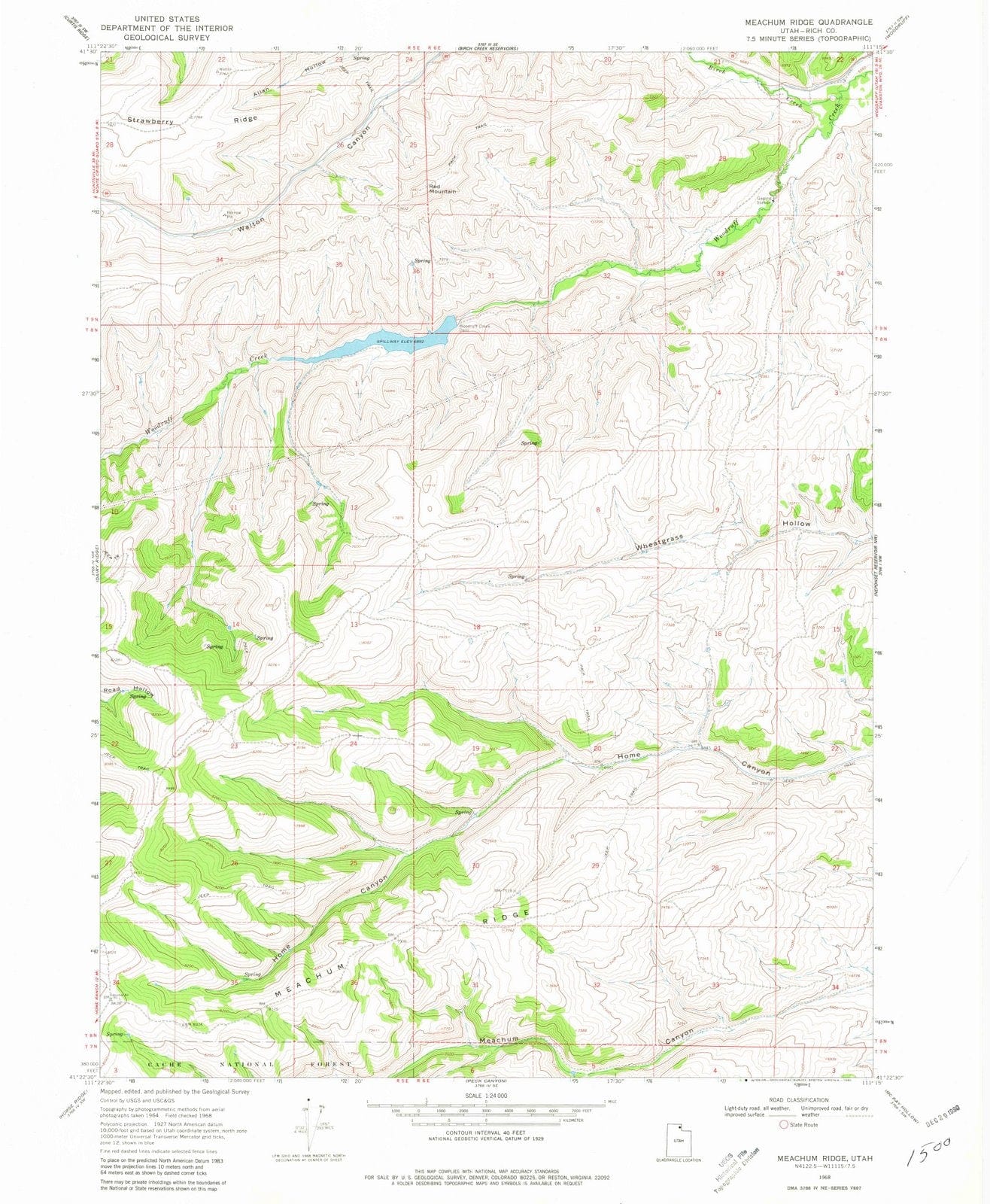 1968 Meachum Ridge, UT - Utah - USGS Topographic Map