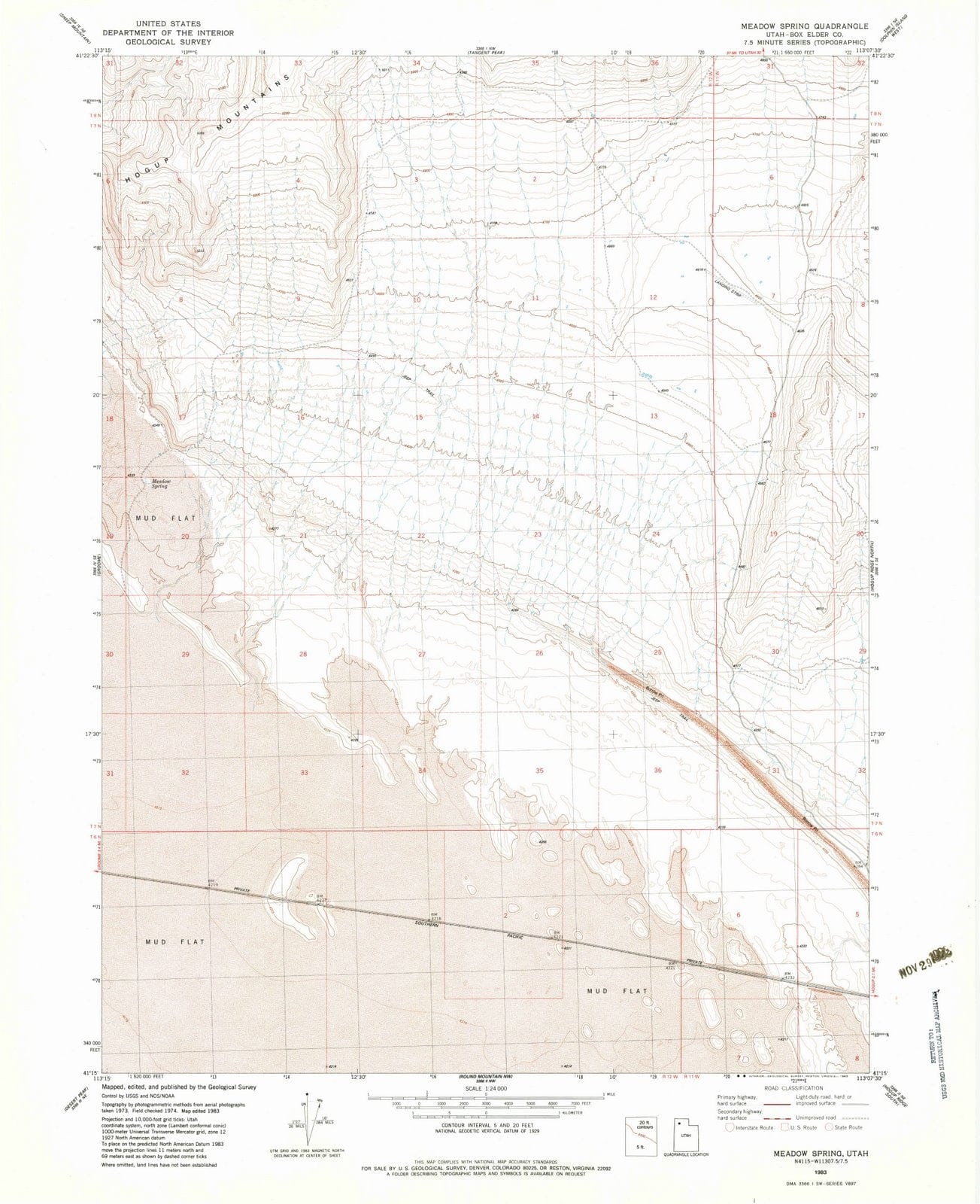 1983 Meadow Spring, UT - Utah - USGS Topographic Map