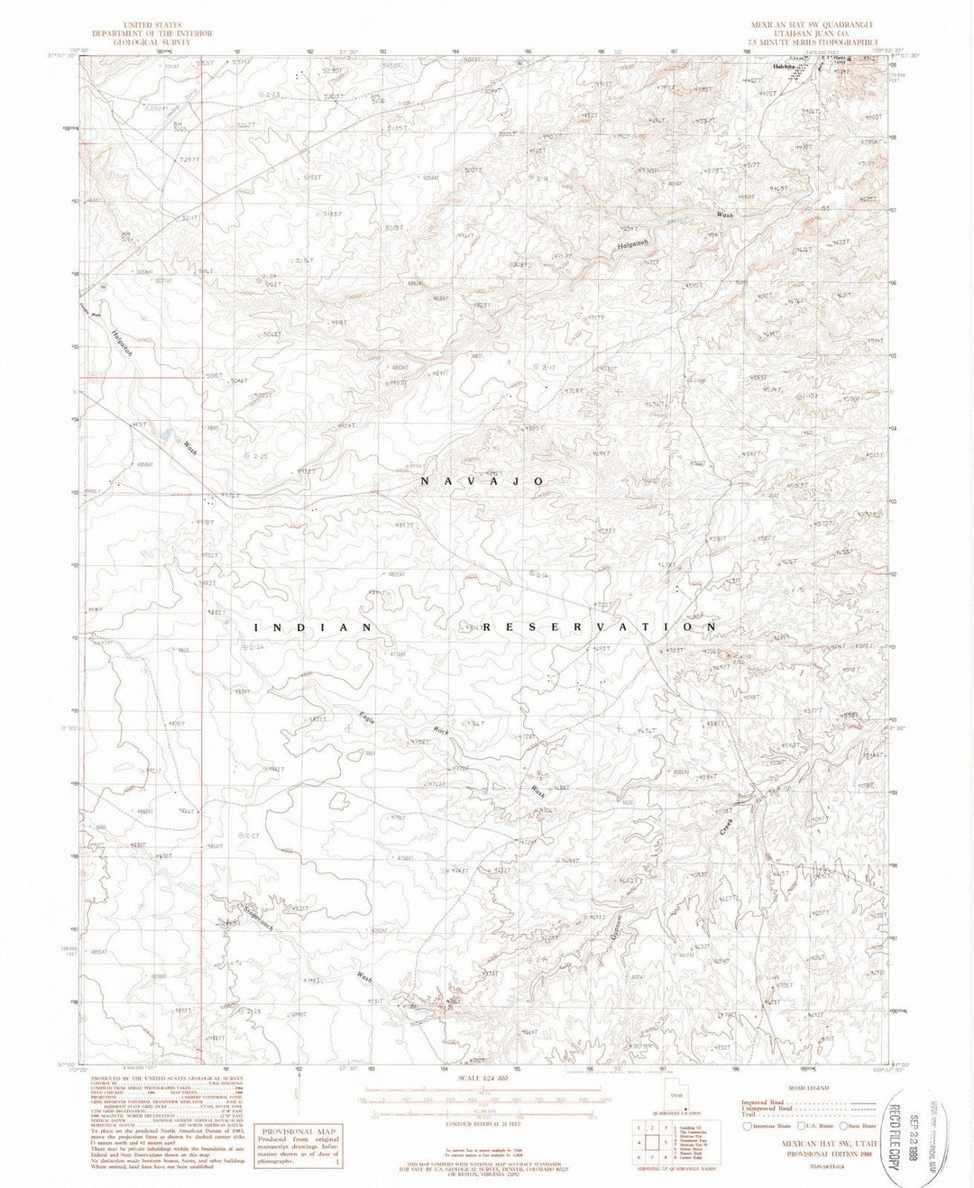 1988 Mexican Hat, UT - Utah - USGS Topographic Map v2
