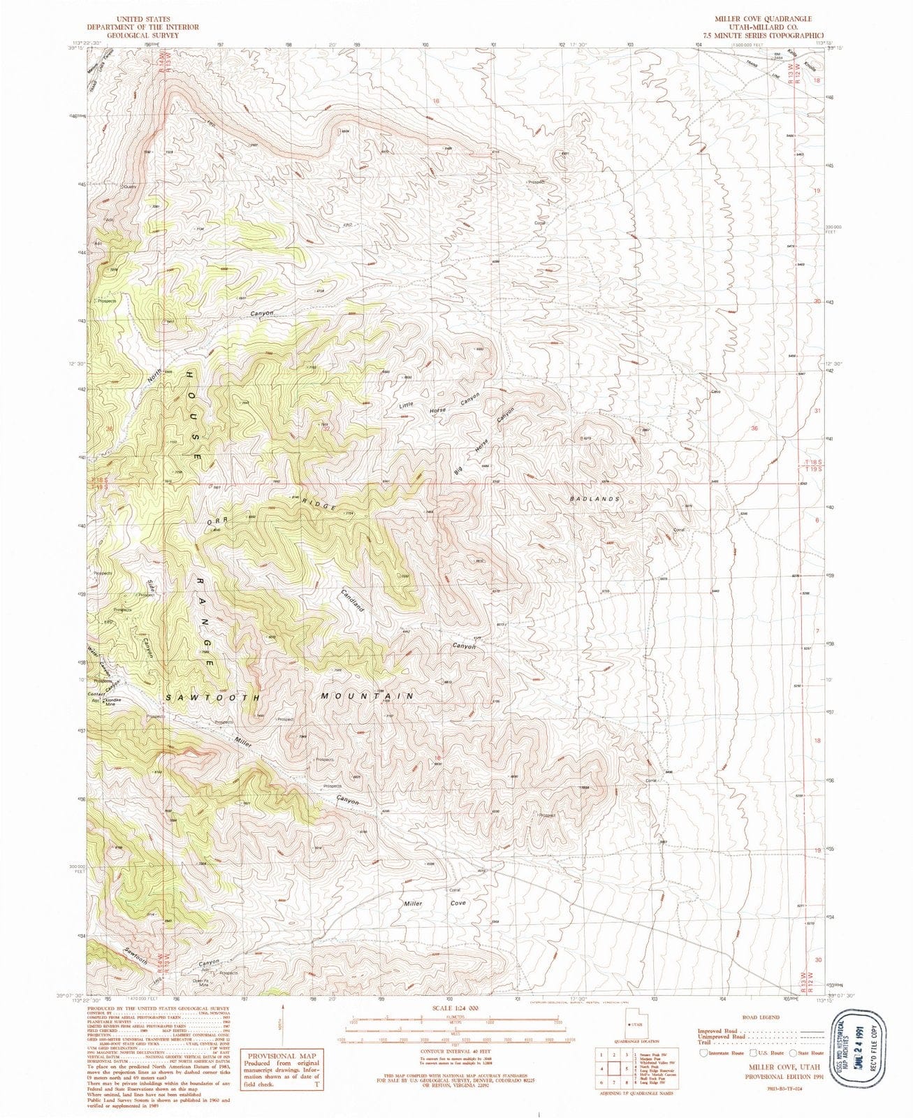 1991 Miller Cove, UT - Utah - USGS Topographic Map