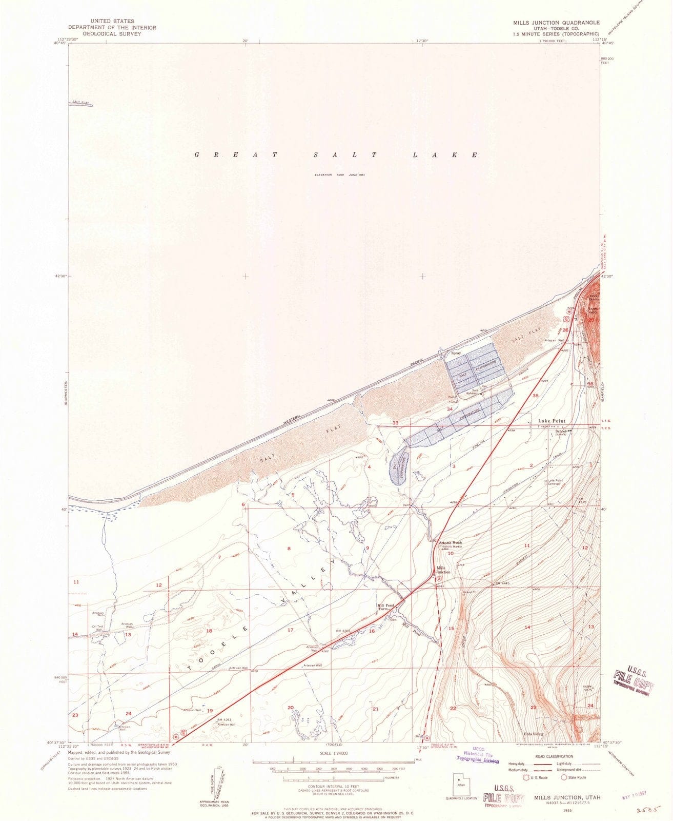 1955 Mills Junction, UT - Utah - USGS Topographic Map
