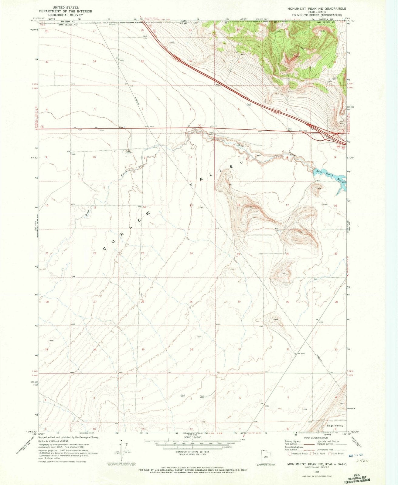 1968 Monument Peak, UT - Utah - USGS Topographic Map