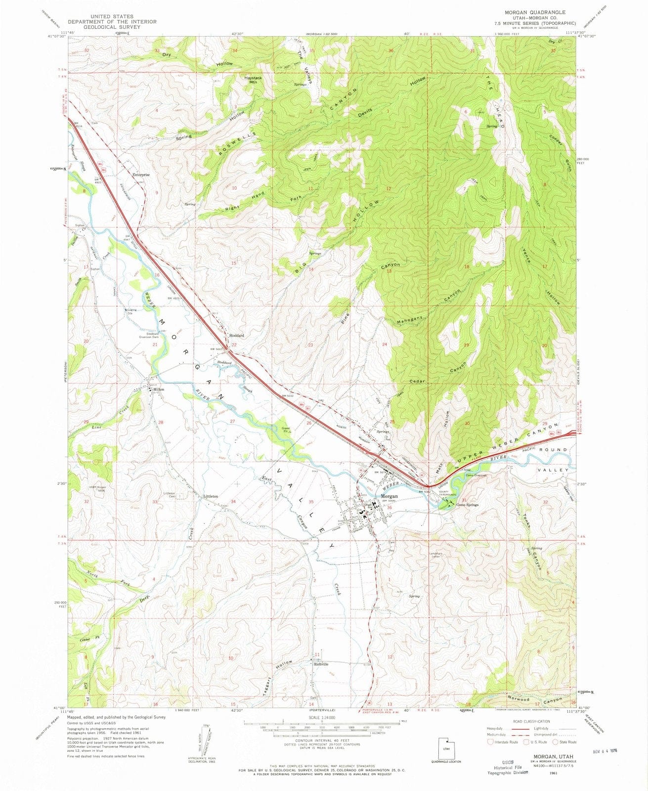 1961 Morgan, UT - Utah - USGS Topographic Map