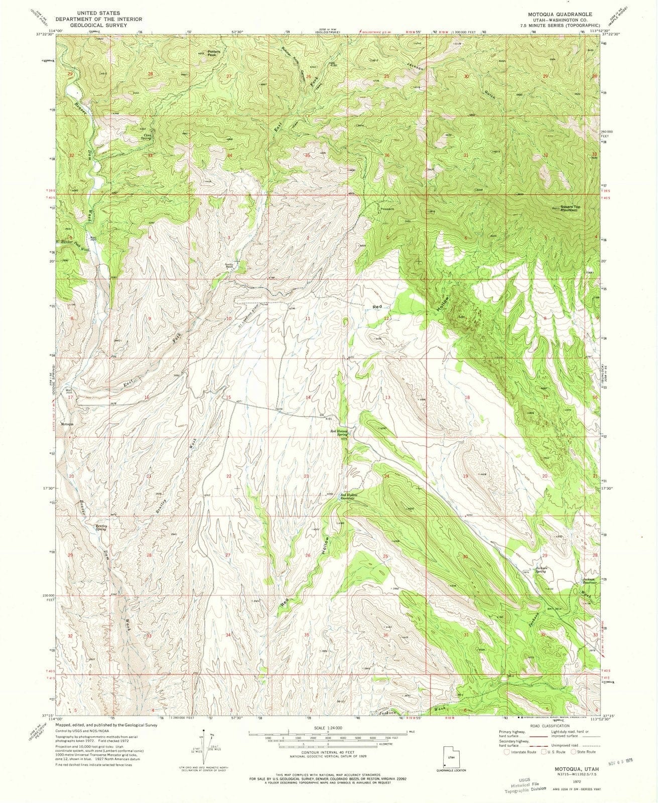 1972 Motoqua, UT - Utah - USGS Topographic Map
