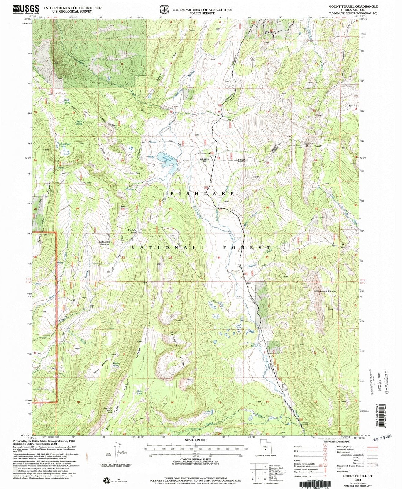 2001 Mount Terrill, UT - Utah - USGS Topographic Map