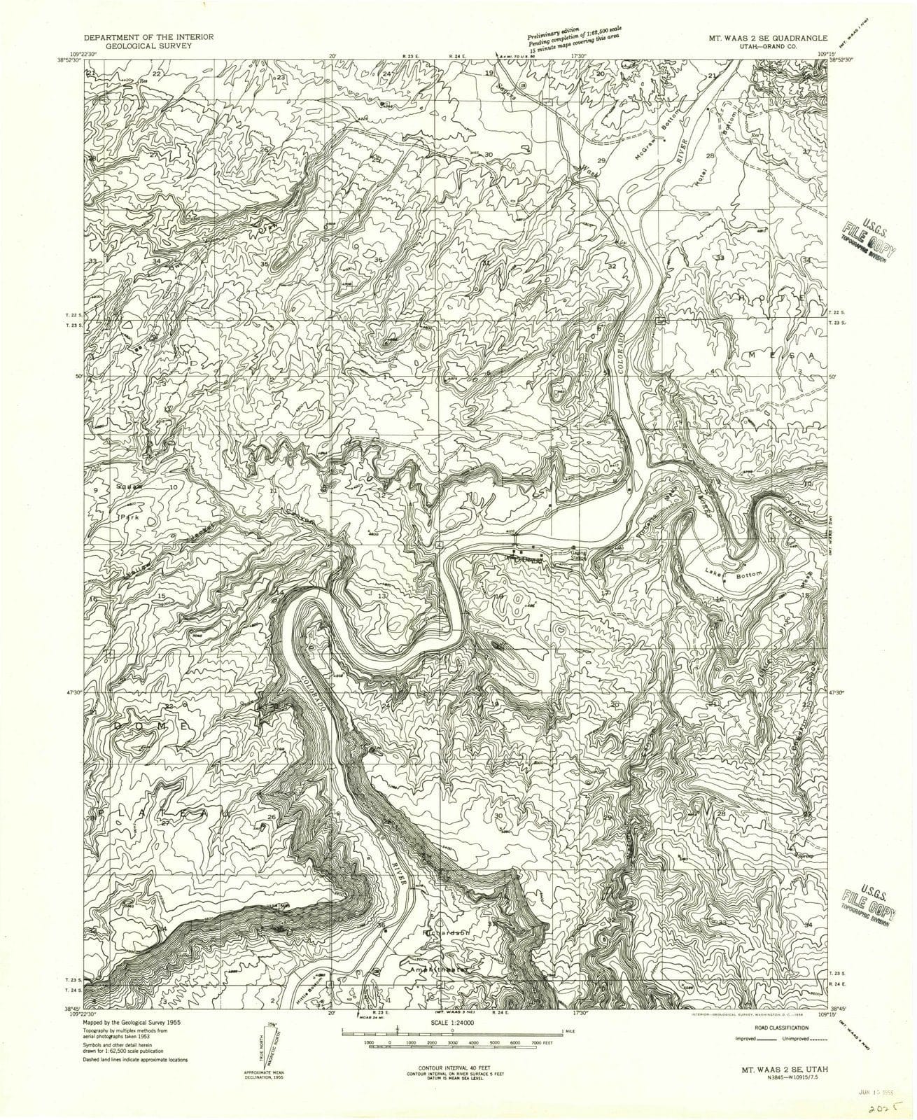 1955 Mt. Waas 2, UT - Utah - USGS Topographic Map