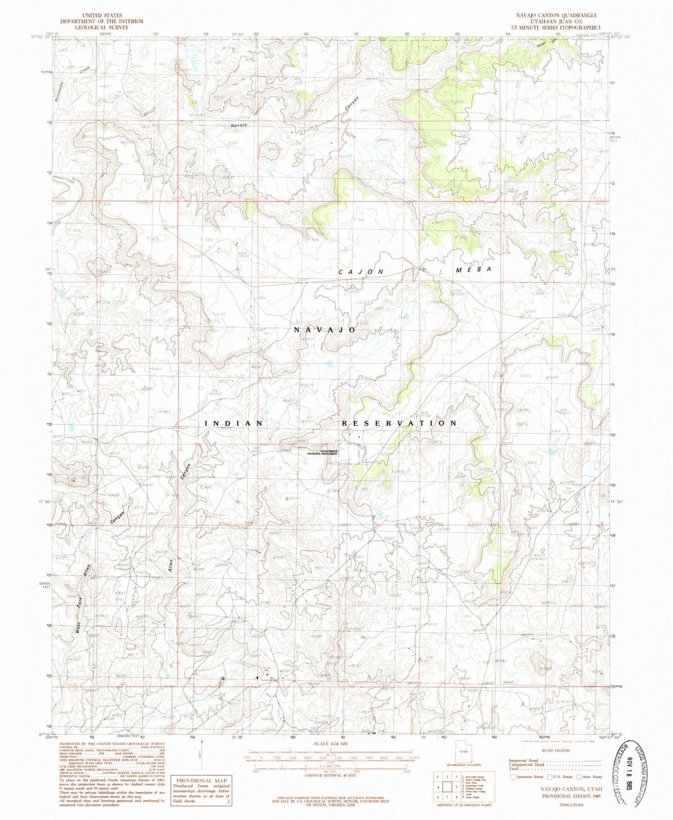 1985 Navajo Canyon, UT - Utah - USGS Topographic Map