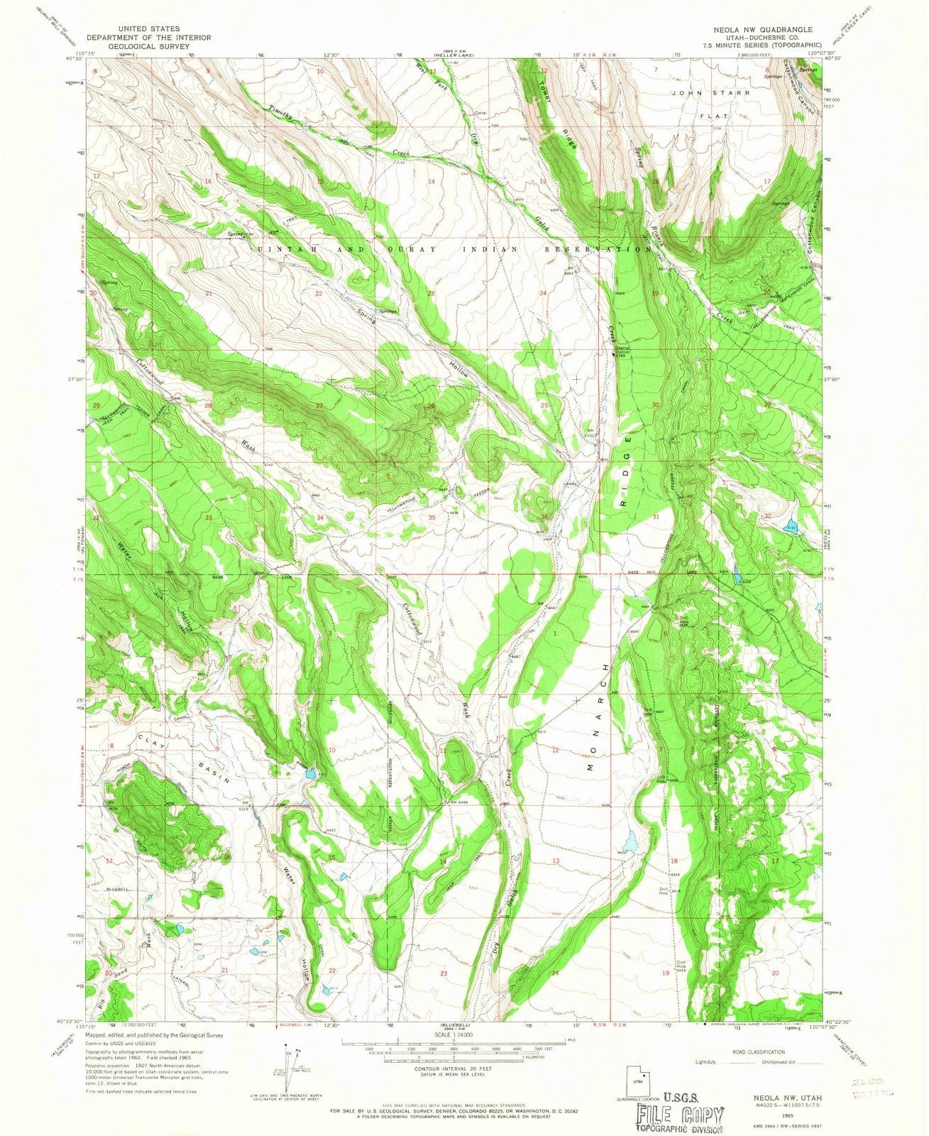 1965 Neola, UT - Utah - USGS Topographic Map