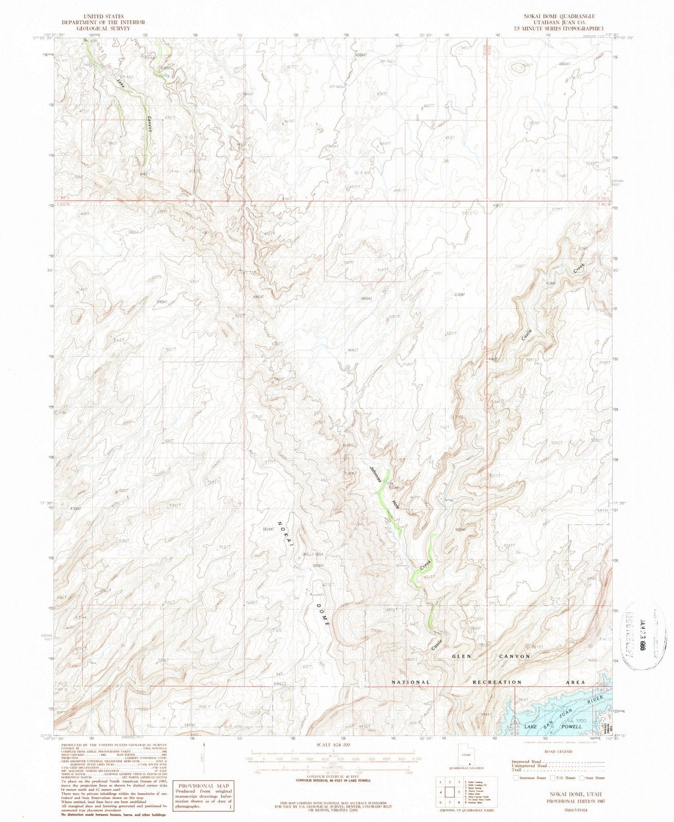 1987 Nokaiome, UT - Utah - USGS Topographic Map