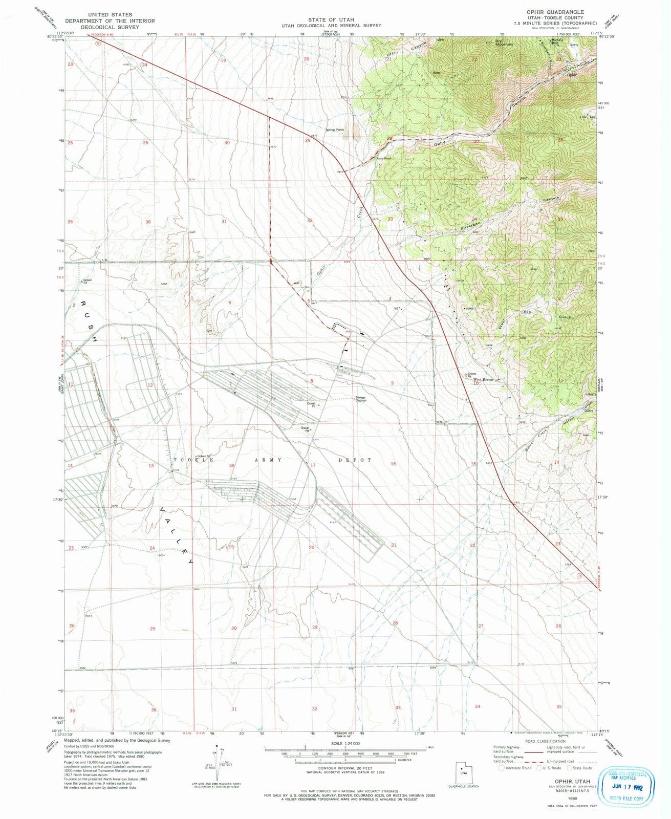1980 Ophir, UT - Utah - USGS Topographic Map