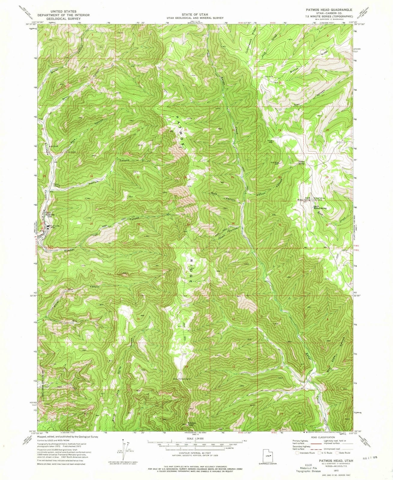 1972 Patmos Head, UT - Utah - USGS Topographic Map