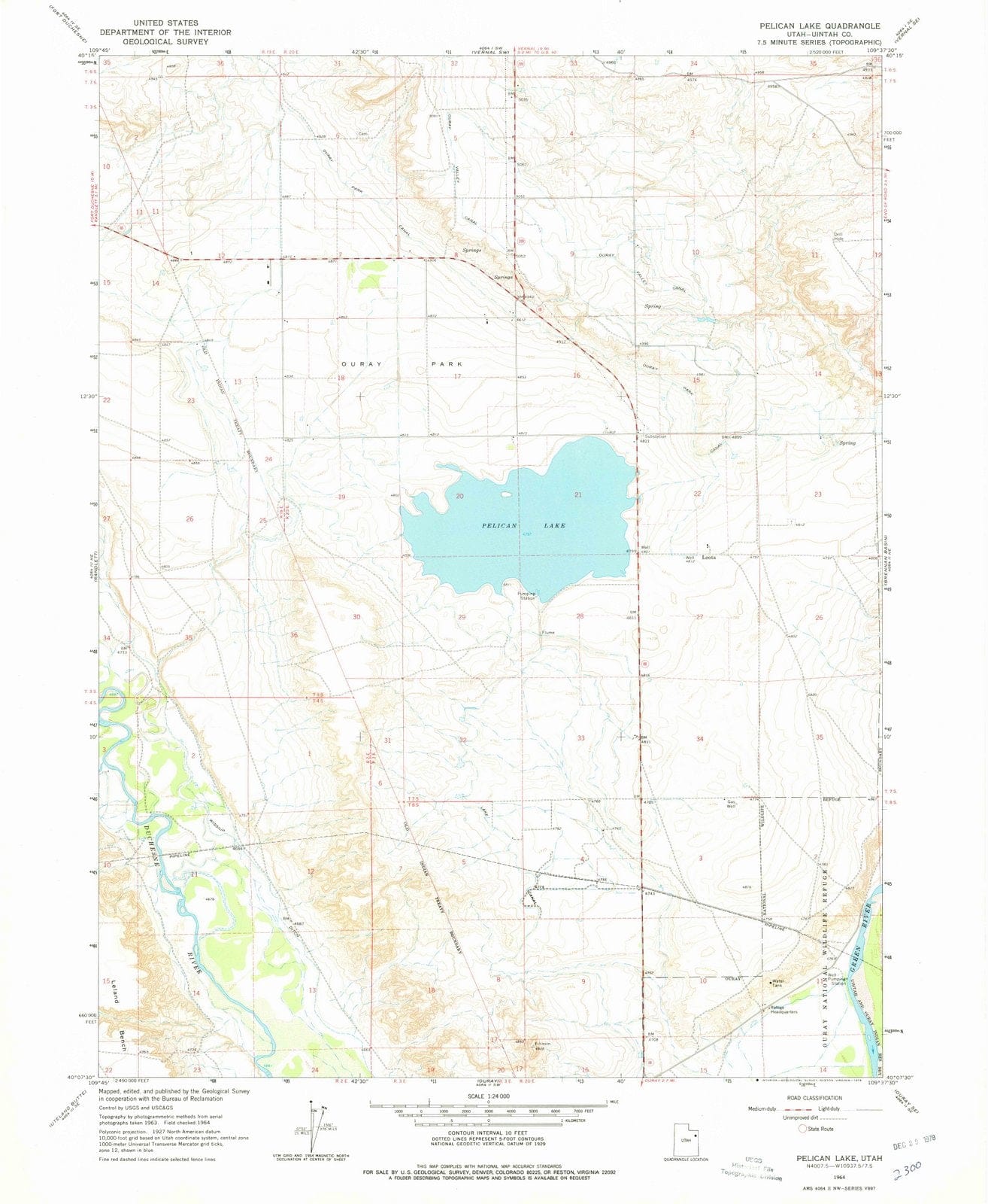 1964 Pelican Lake, UT - Utah - USGS Topographic Map