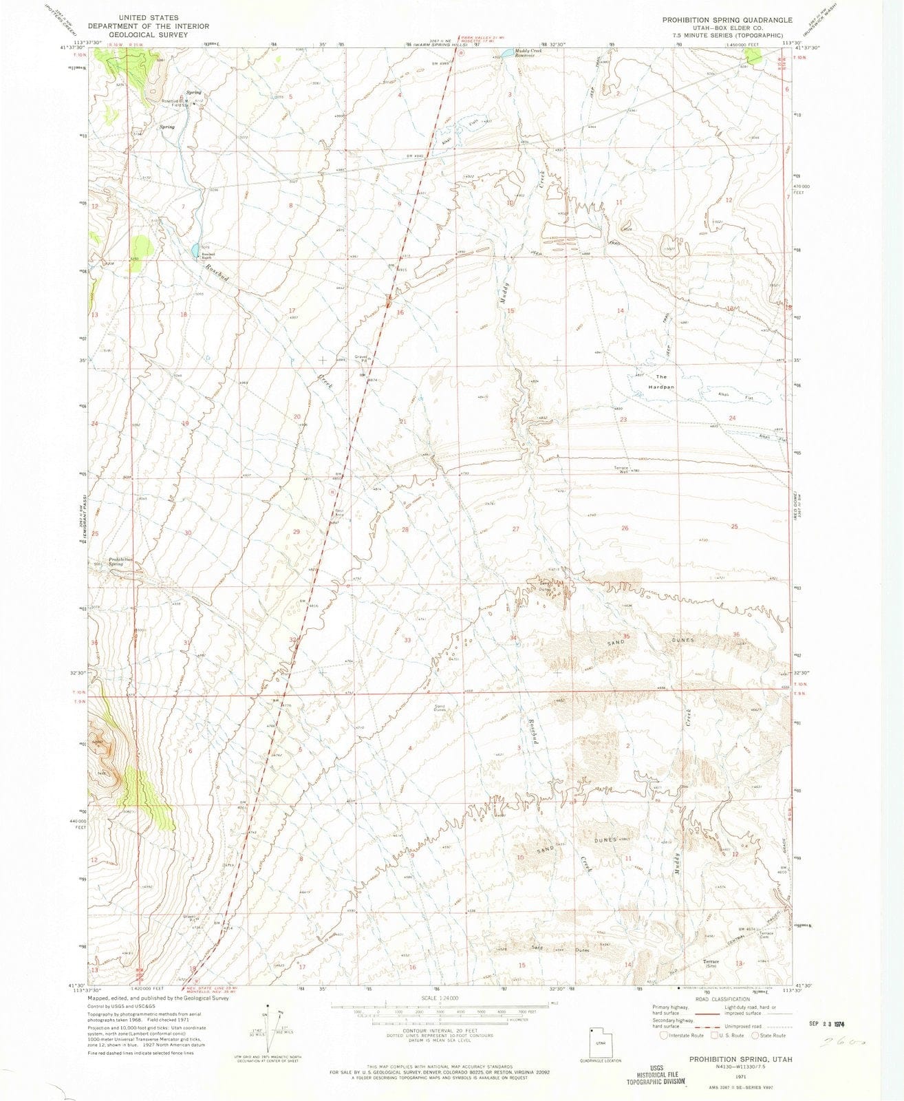 1971 Prohibition Spring, UT - Utah - USGS Topographic Map