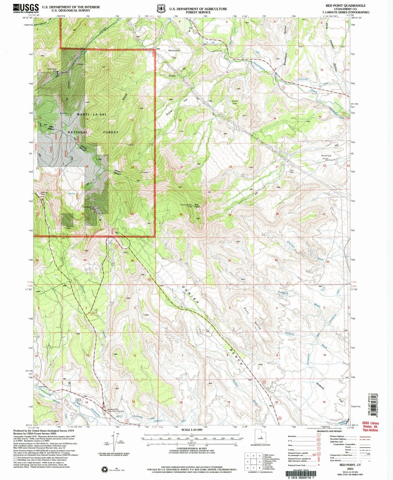 2001 Red Point, UT - Utah - USGS Topographic Map