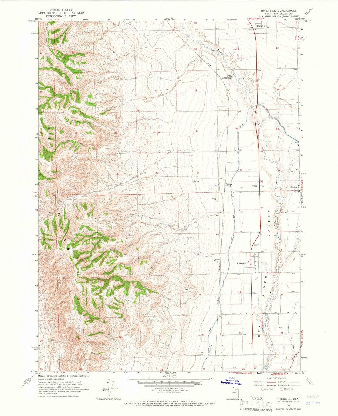 1964 Riverside, UT - Utah - USGS Topographic Map
