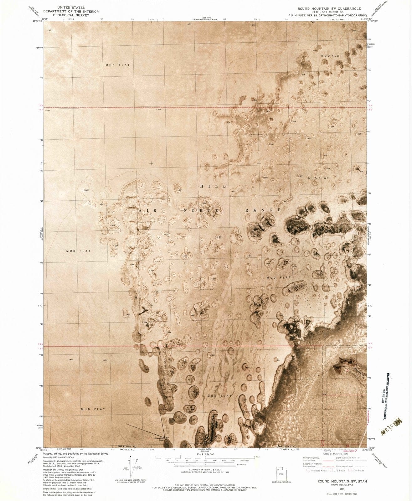 1983 Round Mountain, UT - Utah - USGS Topographic Map v2