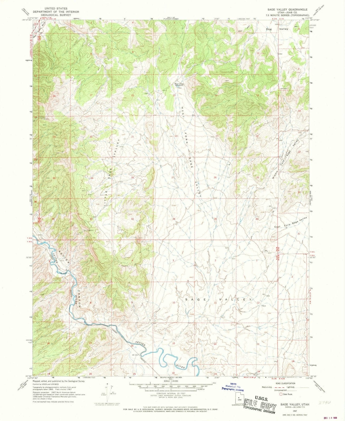 1967 Sage Valley, UT - Utah - USGS Topographic Map
