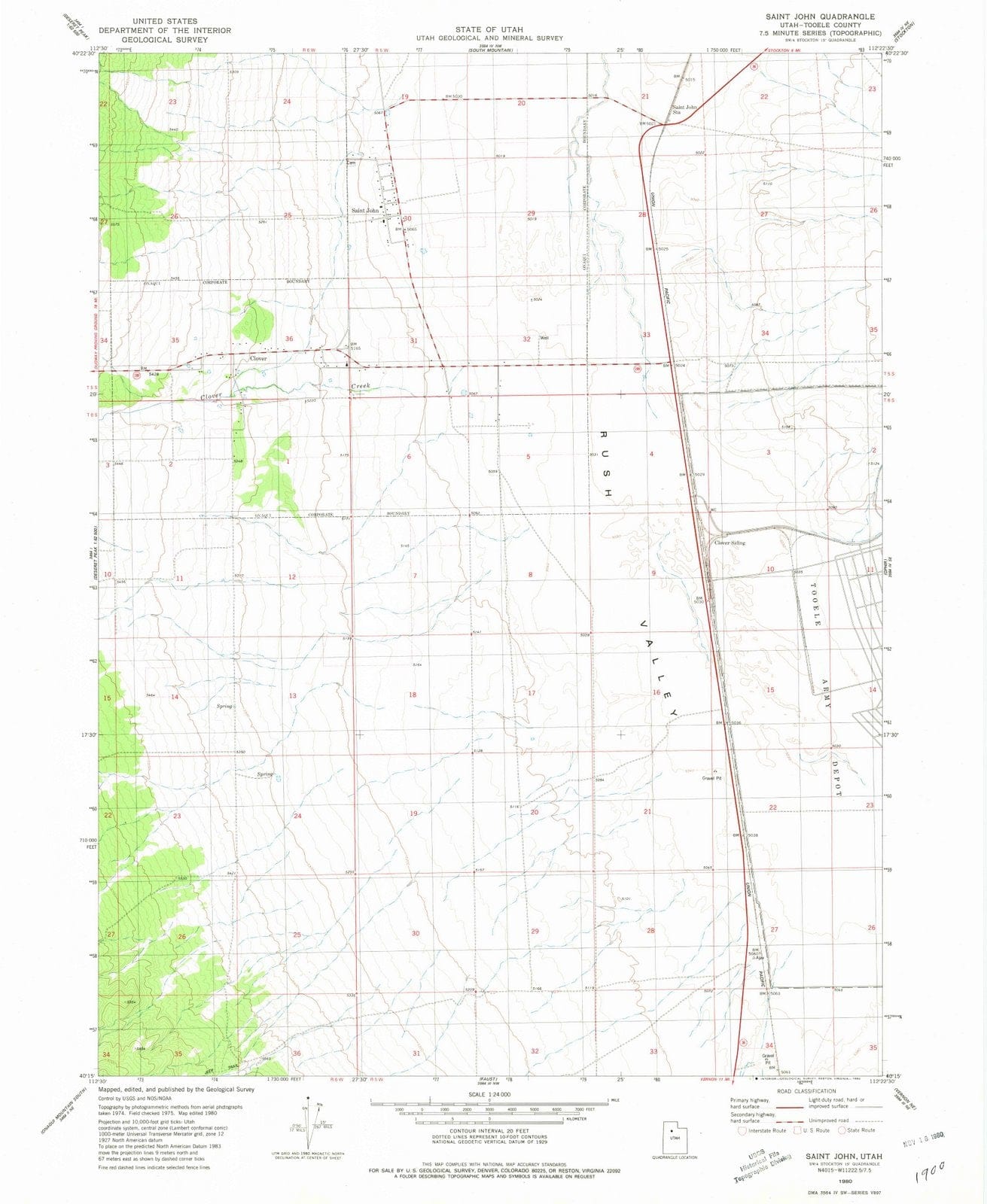 1980 Saint John, UT - Utah - USGS Topographic Map