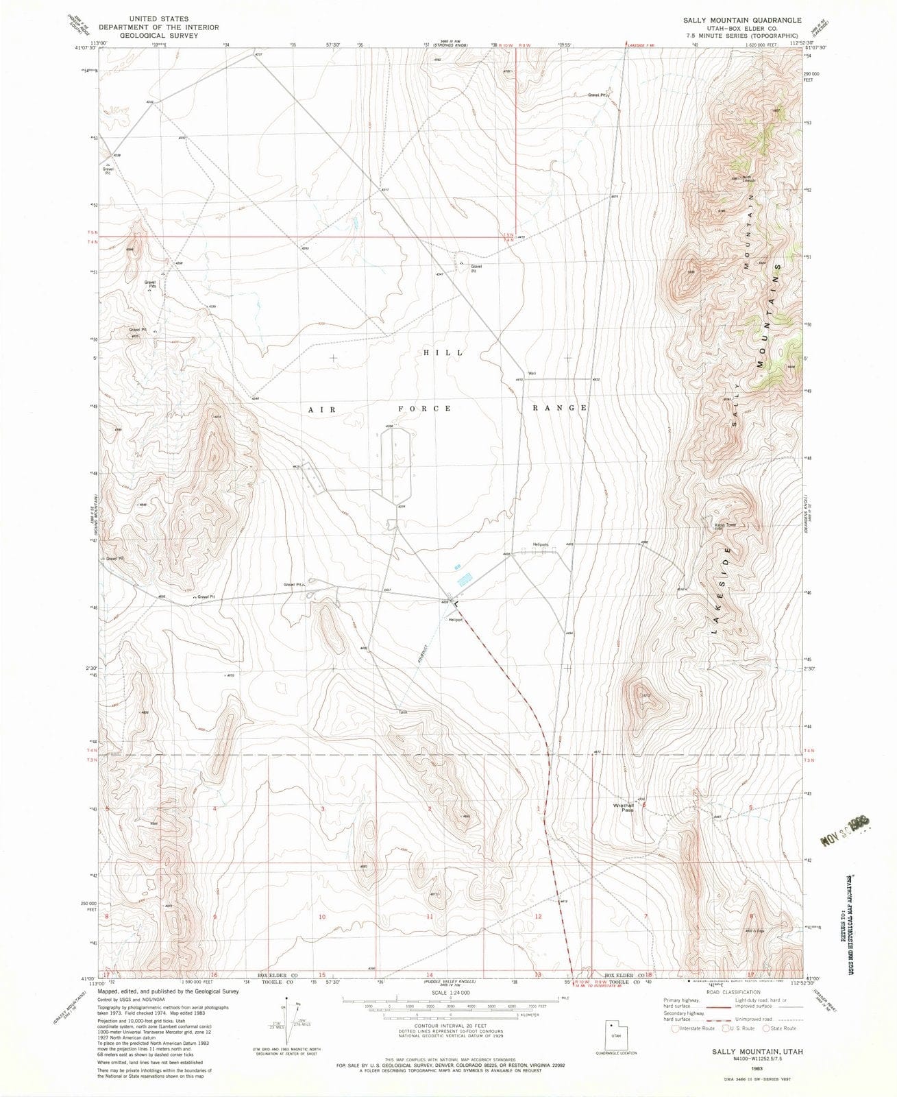 1983 Sally Mountain, UT - Utah - USGS Topographic Map