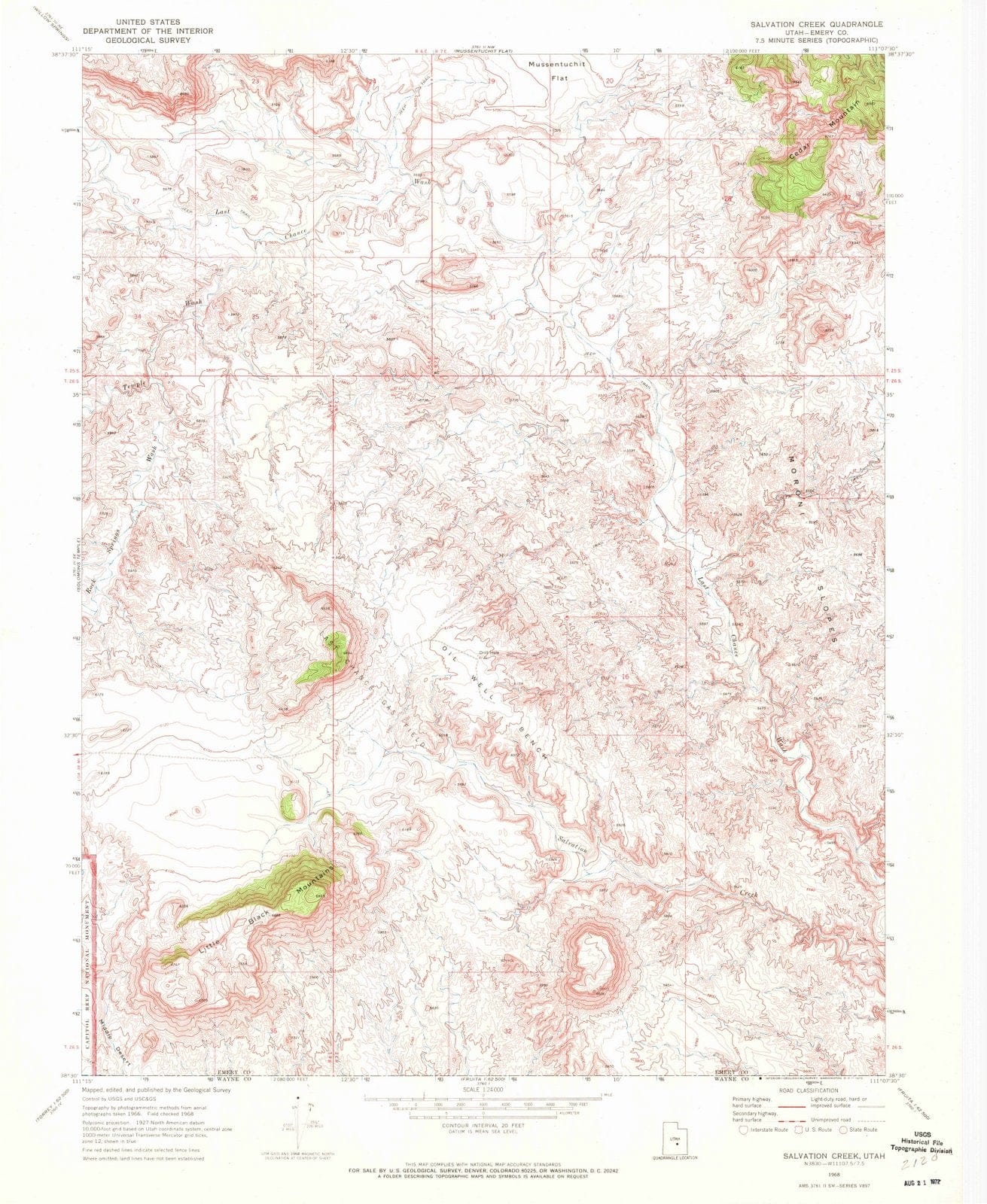 1968 Salvation Creek, UT - Utah - USGS Topographic Map