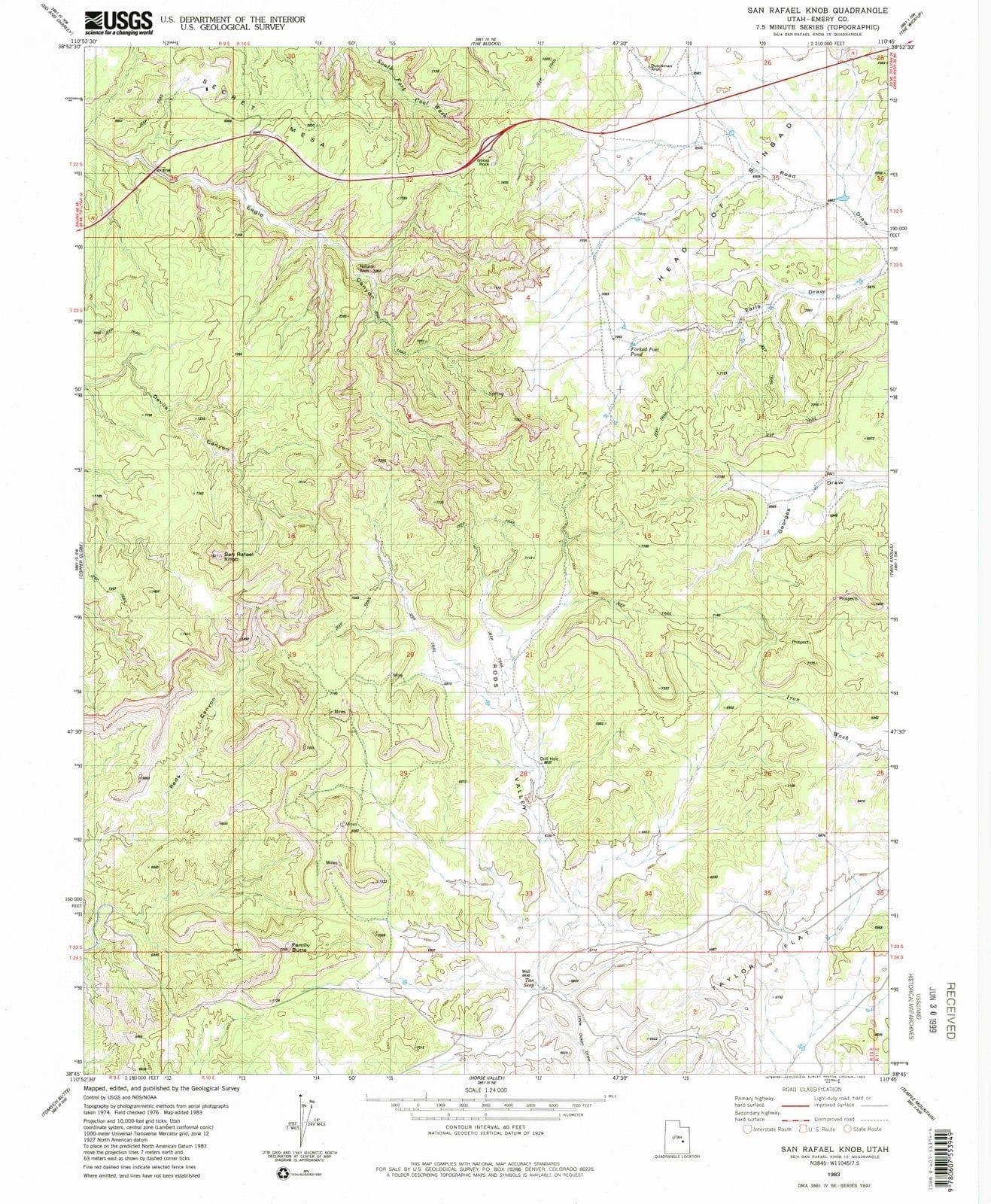 1983 San Rafael Knob, UT - Utah - USGS Topographic Map