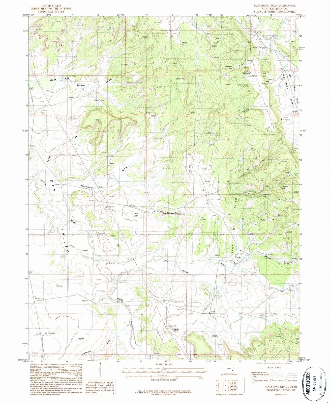 1987 Sandstoneraw, UT - Utah - USGS Topographic Map