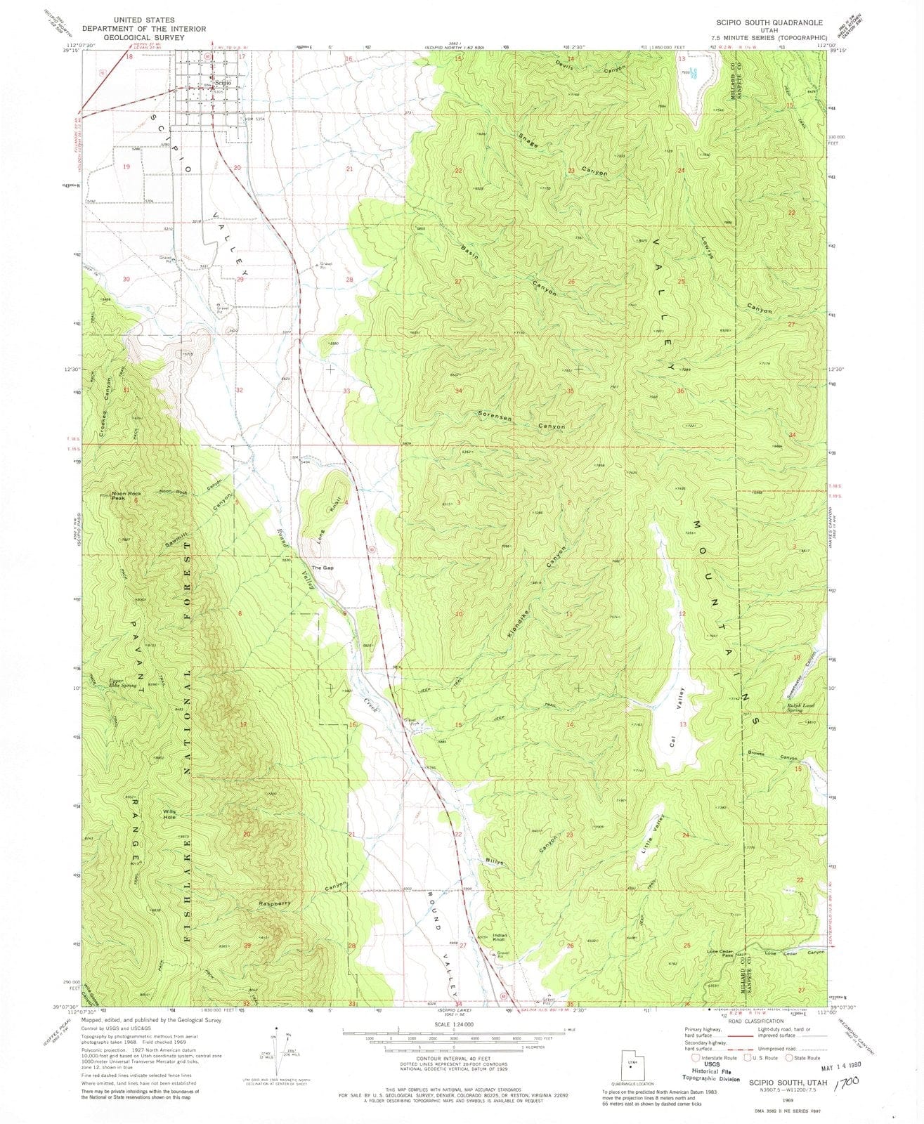 1969 Scipio South, UT - Utah - USGS Topographic Map