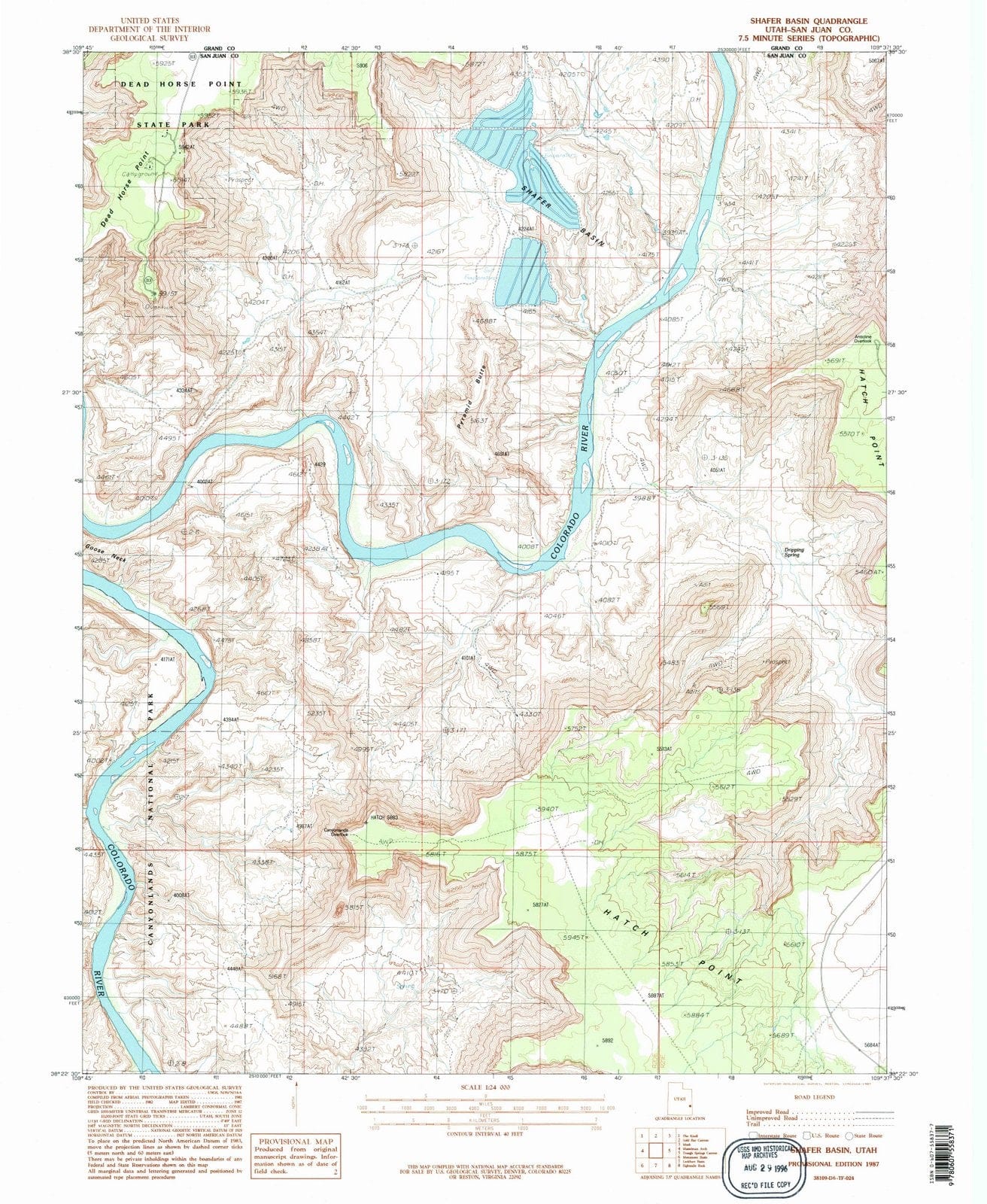 1987 Shafer Basin, UT - Utah - USGS Topographic Map