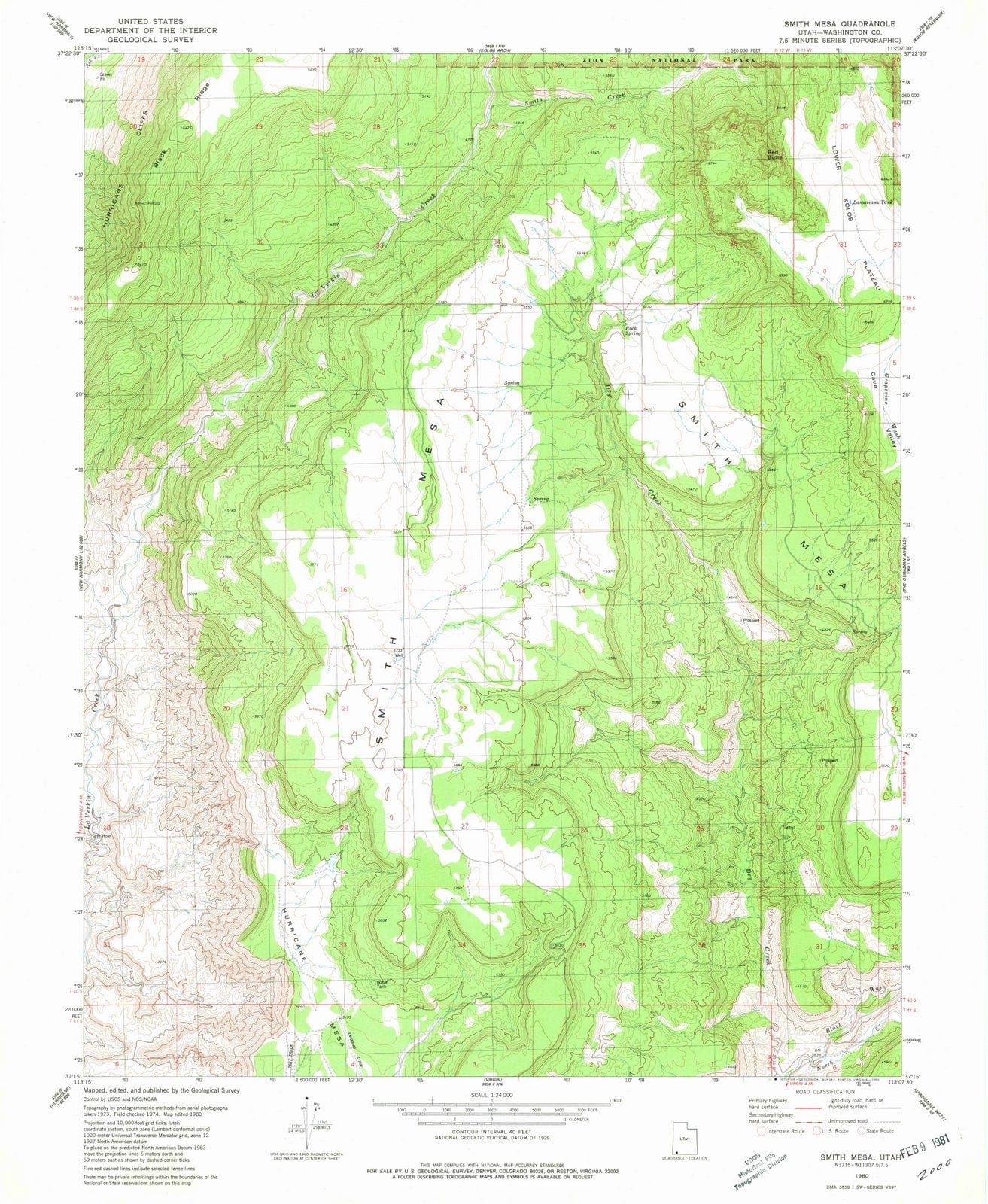 1980 Smith Mesa, UT - Utah - USGS Topographic Map