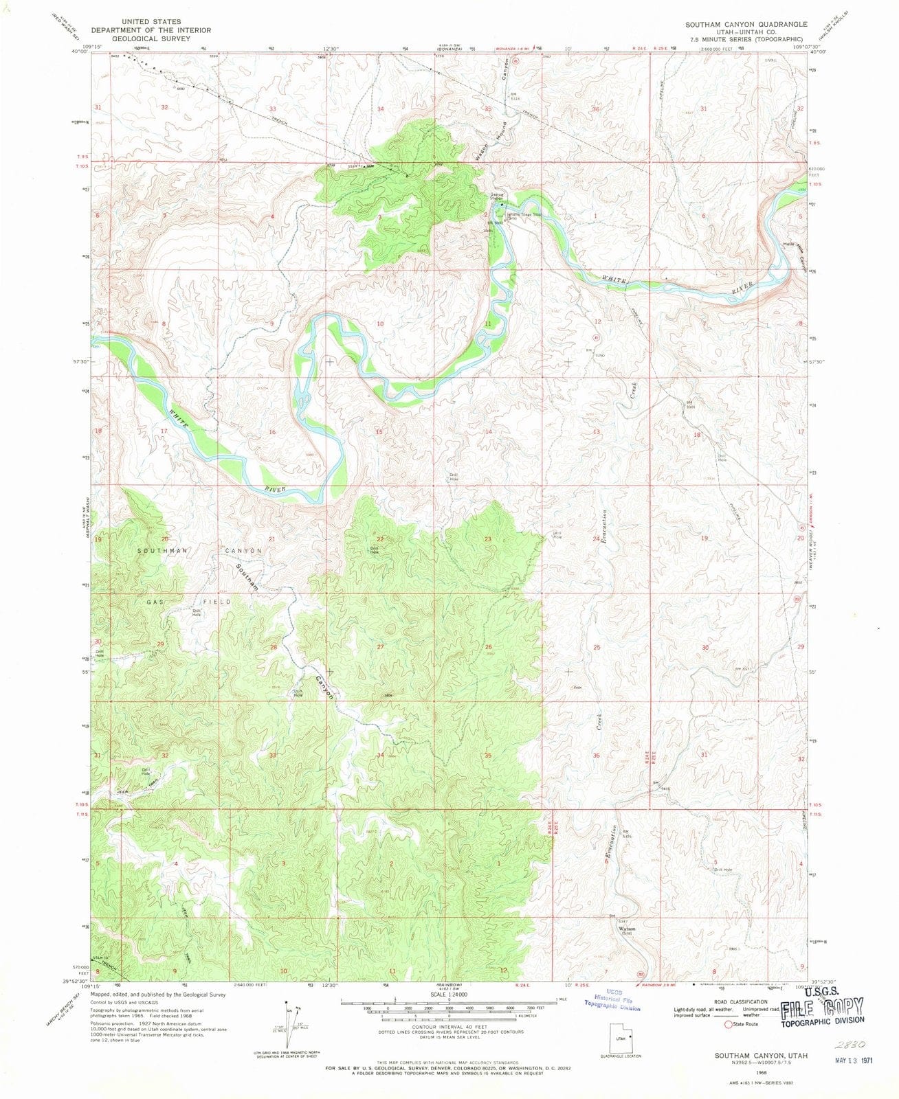 1968 Southam Canyon, UT - Utah - USGS Topographic Map