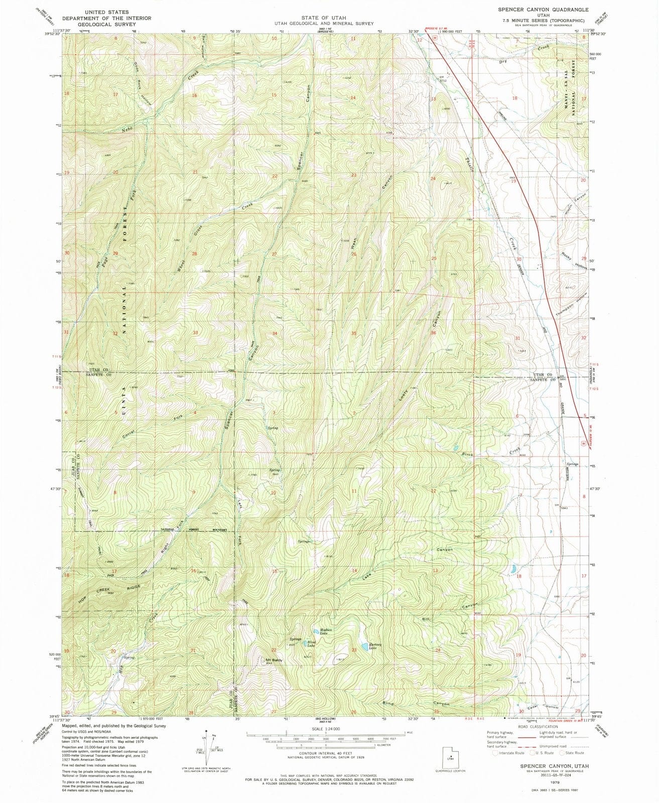1979 Spencer Canyon, UT - Utah - USGS Topographic Map
