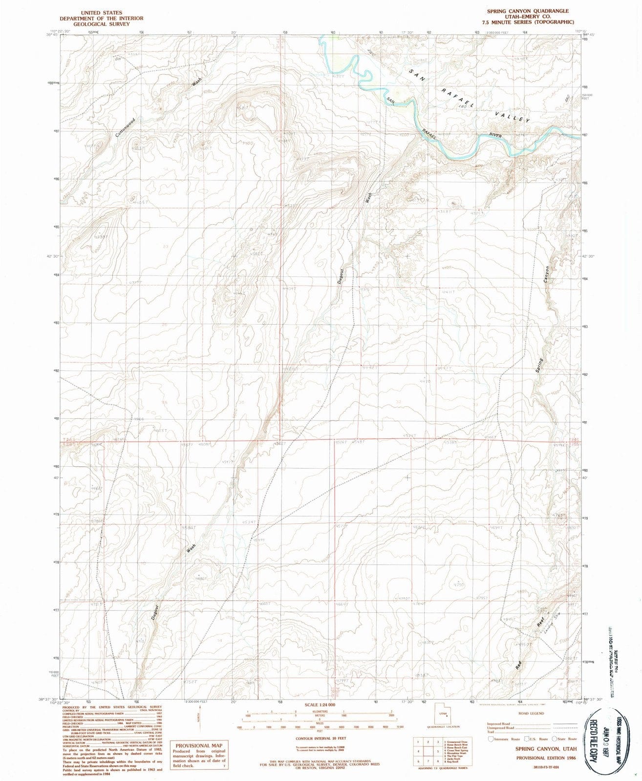 1986 Spring Canyon, UT - Utah - USGS Topographic Map