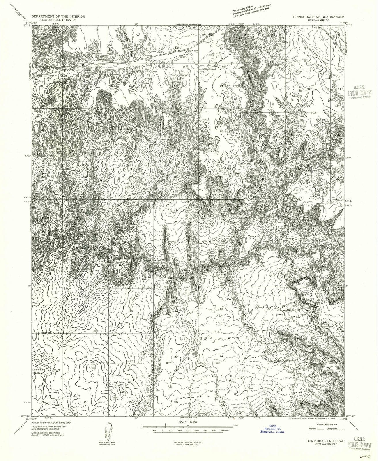 1956 Springdale, UT - Utah - USGS Topographic Map