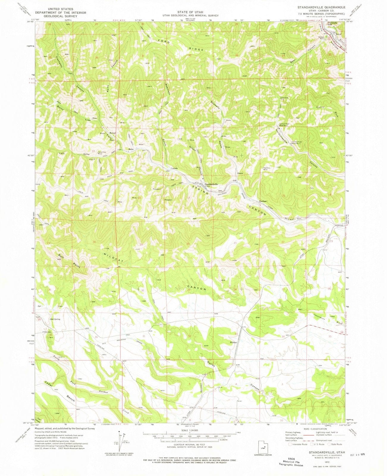 1972 Standardville, UT - Utah - USGS Topographic Map