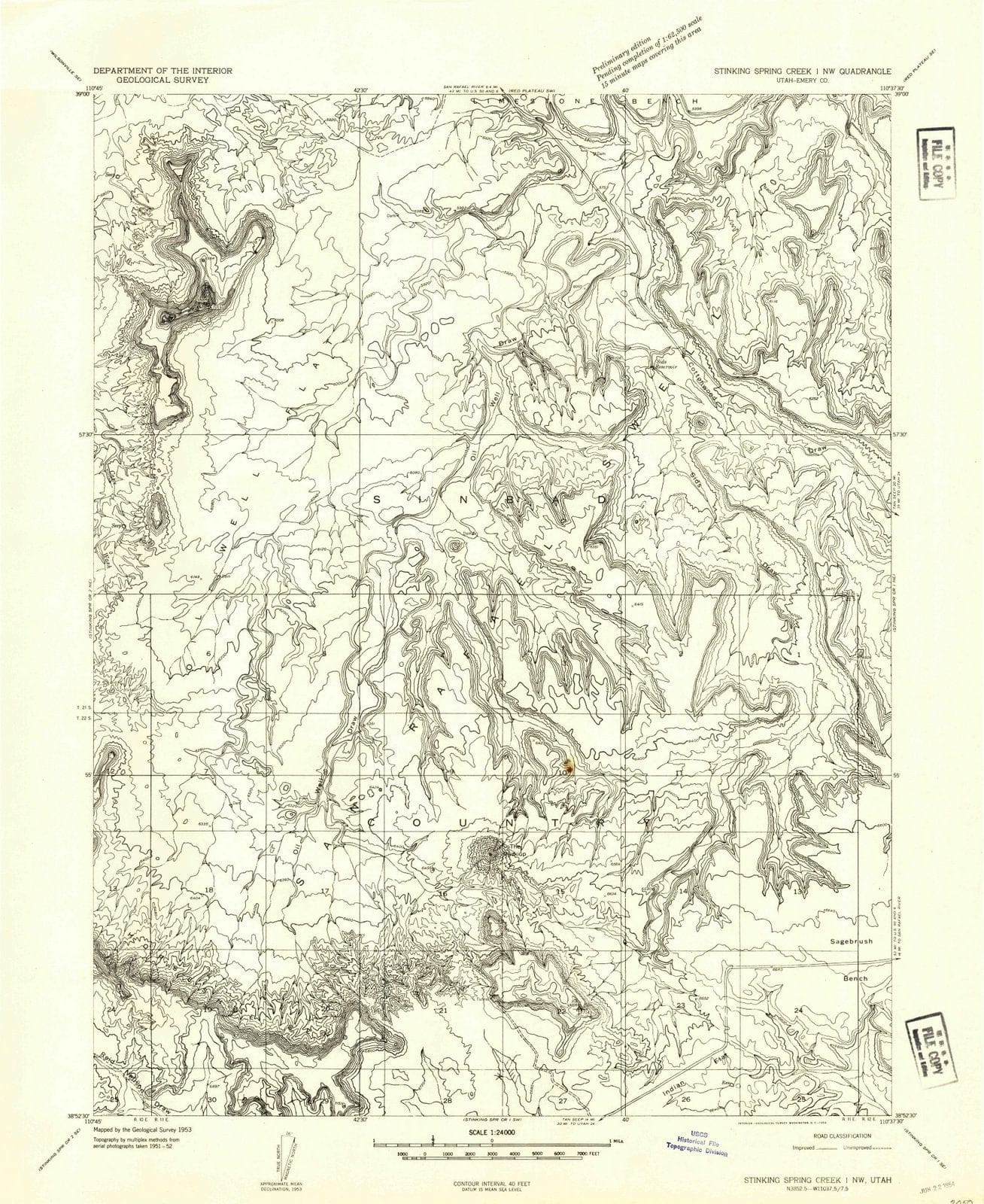 1954 Stinking Spring Creek 1, UT - Utah - USGS Topographic Map v2