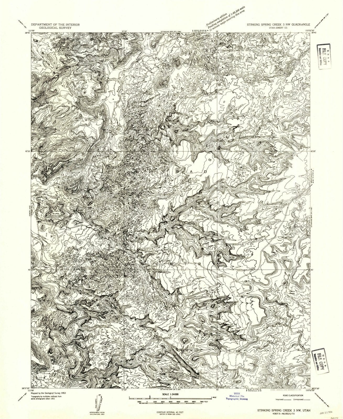 1954 Stinking Spring Creek 3, UT - Utah - USGS Topographic Map v2