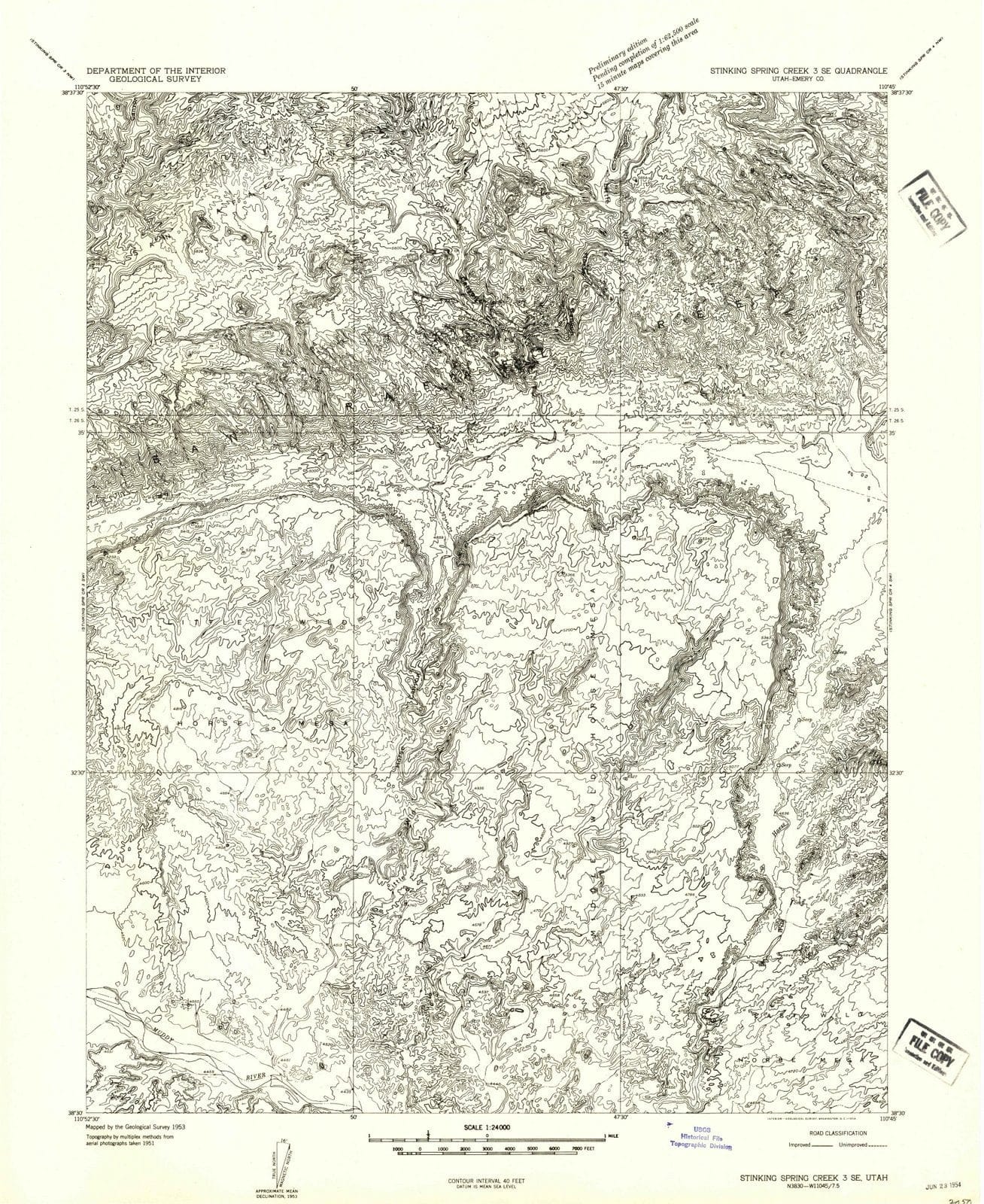 1954 Stinking Spring Creek 3, UT - Utah - USGS Topographic Map v3