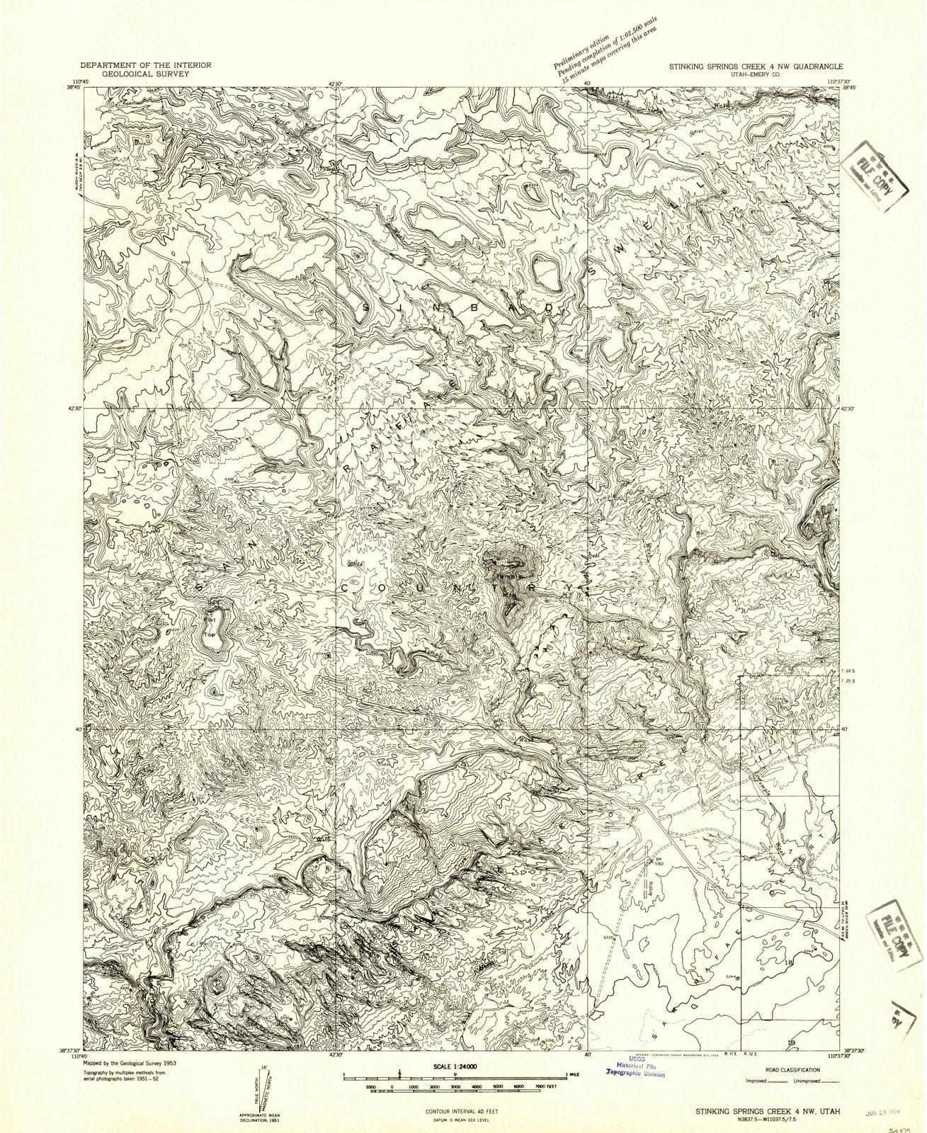 1954 Stinking Spring Creek 4, UT - Utah - USGS Topographic Map v2