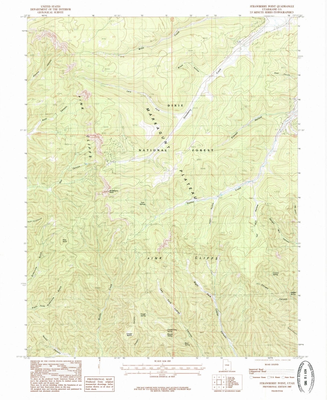 1985 Strawberry Point, UT - Utah - USGS Topographic Map