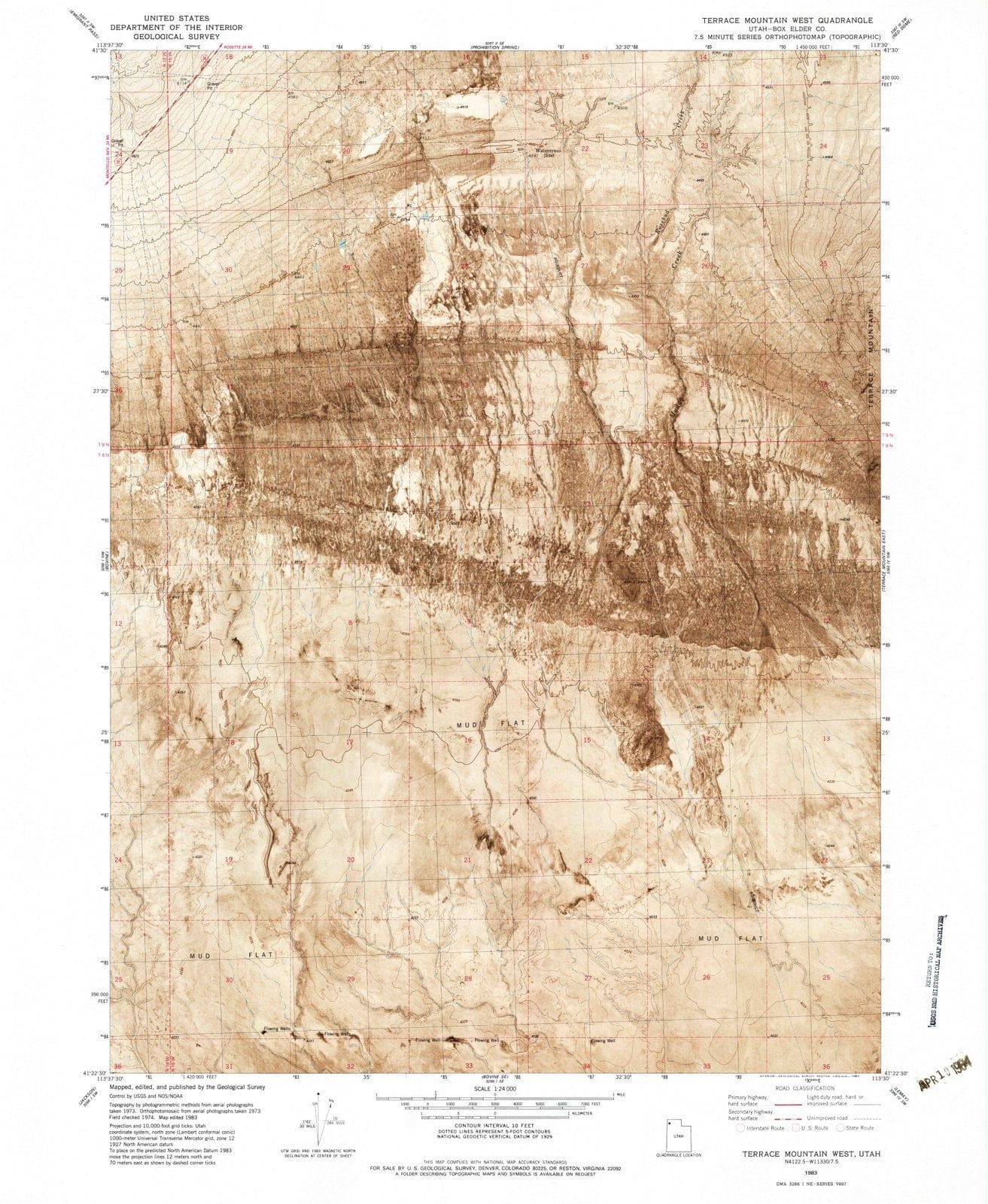1983 Terrace Mountain West, UT - Utah - USGS Topographic Map