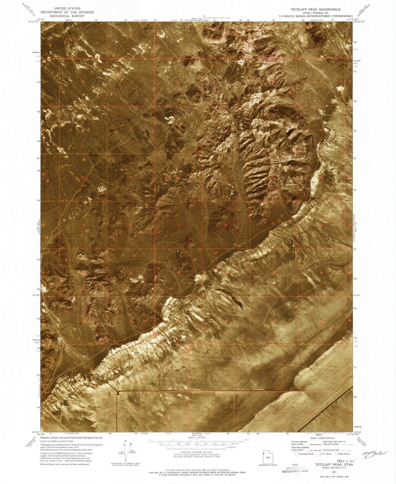 1971 Tetzlaff Peak, UT - Utah - USGS Topographic Map