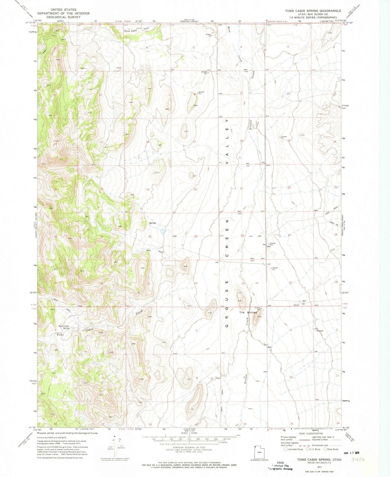1971 Toms Cabin Spring, UT - Utah - USGS Topographic Map