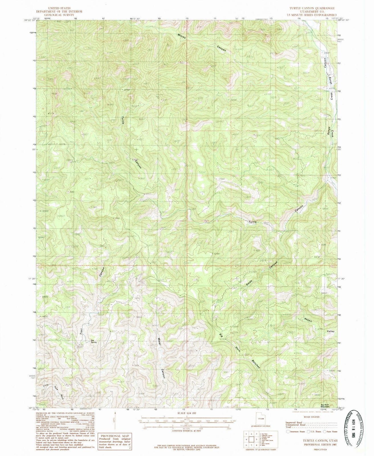 1985 Turtle Canyon, UT - Utah - USGS Topographic Map