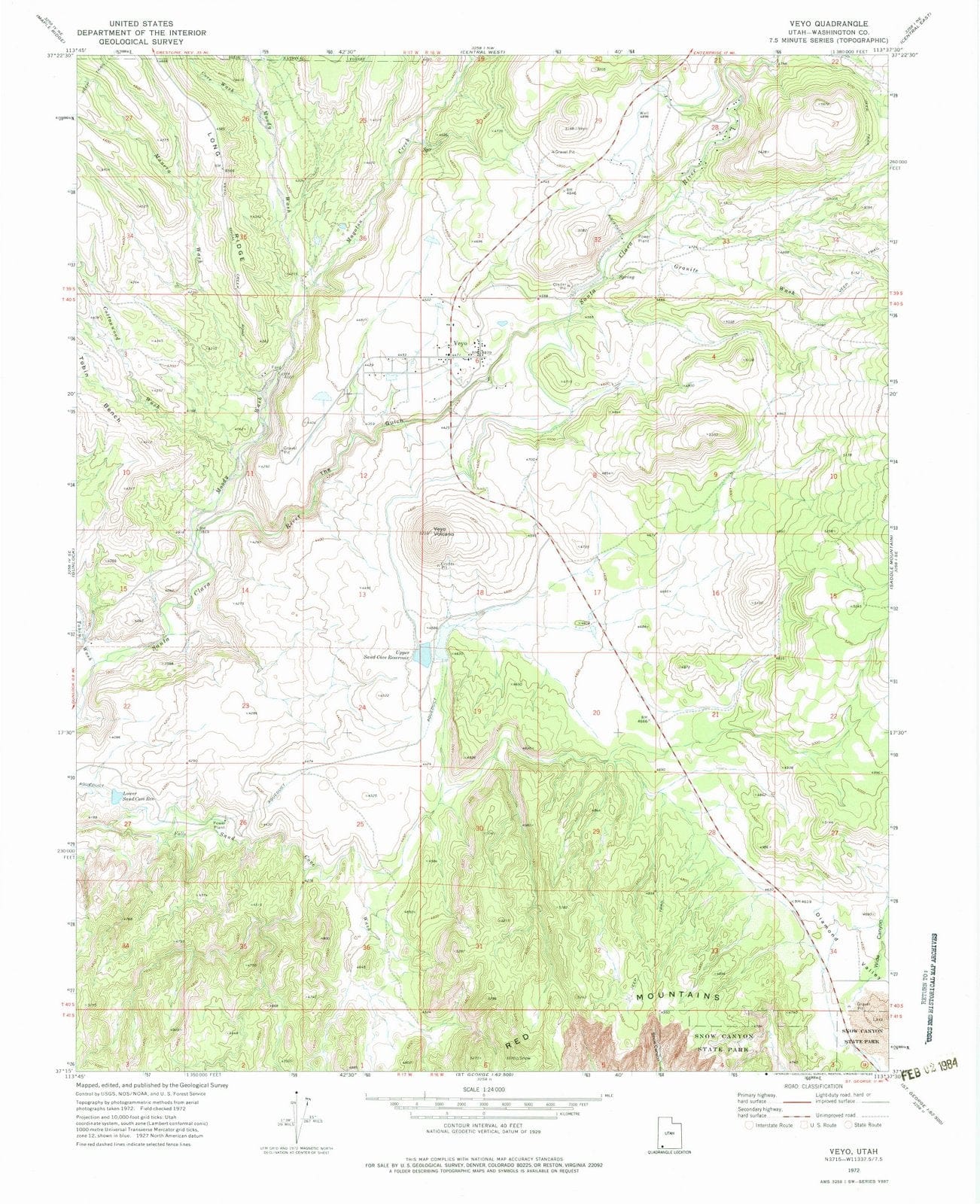 1972 Veyo, UT - Utah - USGS Topographic Map