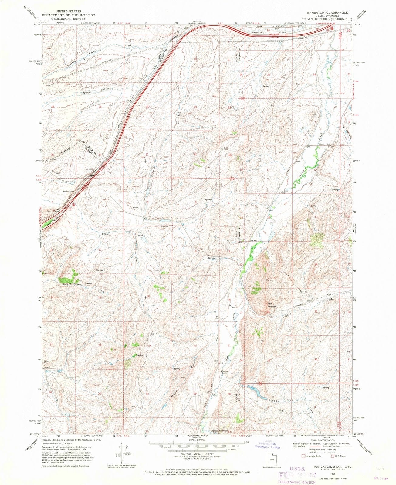 1968 Wahsatch, UT - Utah - USGS Topographic Map