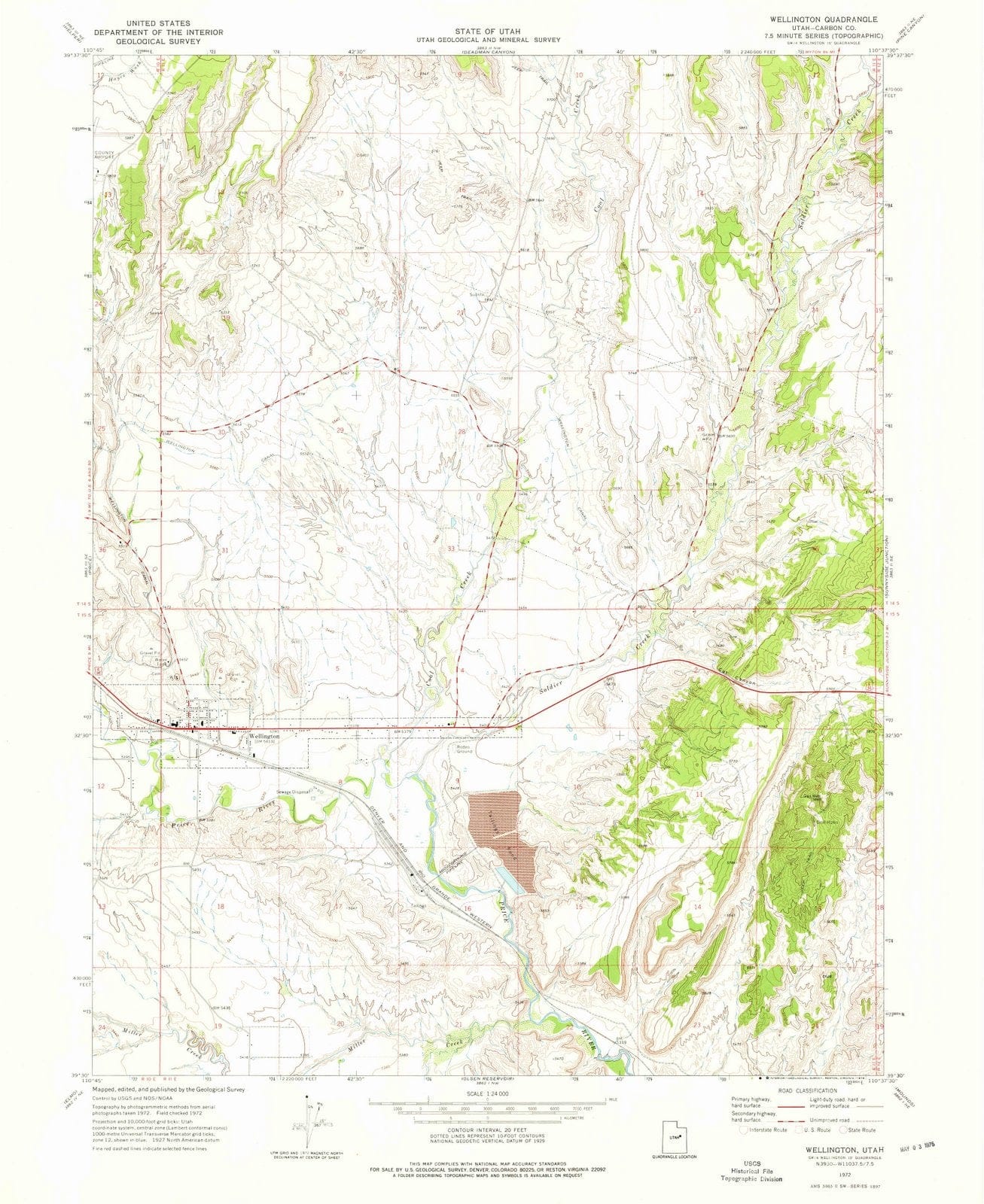 1972 Wellington, UT - Utah - USGS Topographic Map