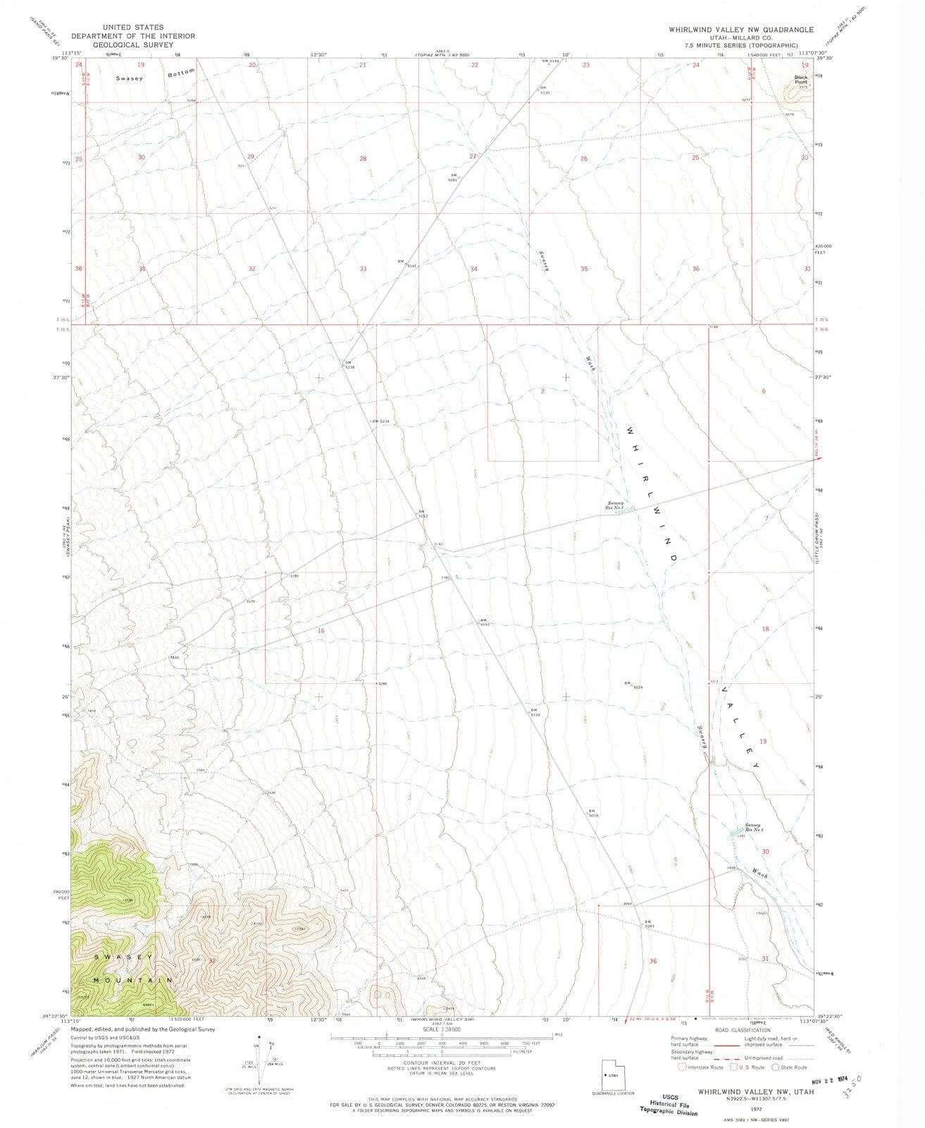 1972 Whirlwind Valley, UT - Utah - USGS Topographic Map