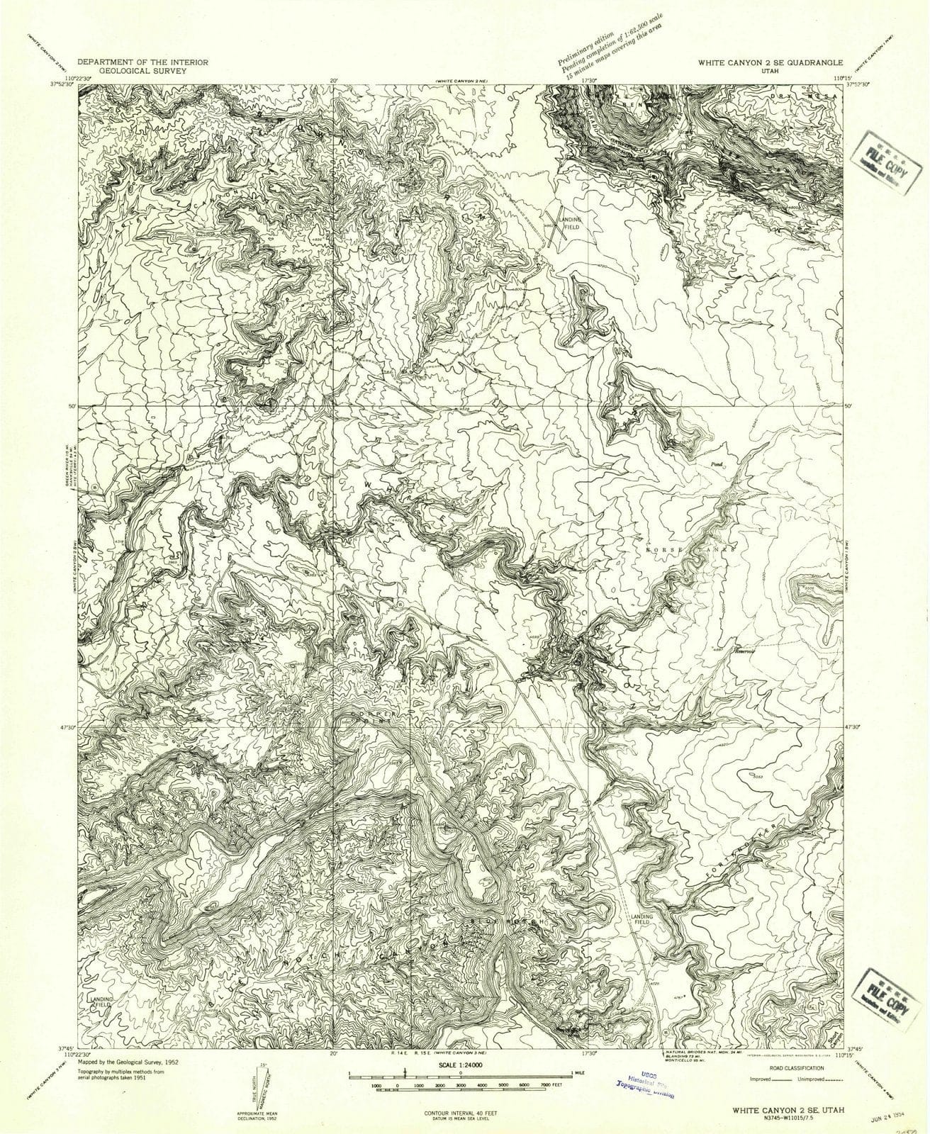 1954 White Canyon 2, UT - Utah - USGS Topographic Map v3