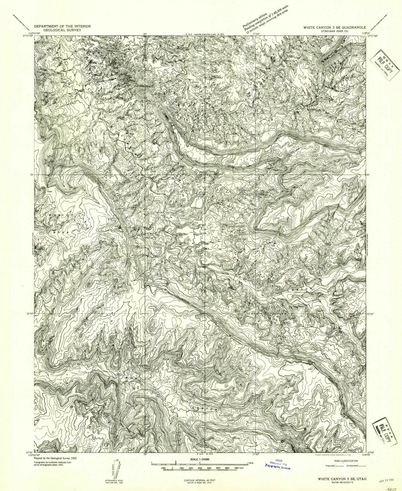 1954 White Canyon 3, UT - Utah - USGS Topographic Map v3