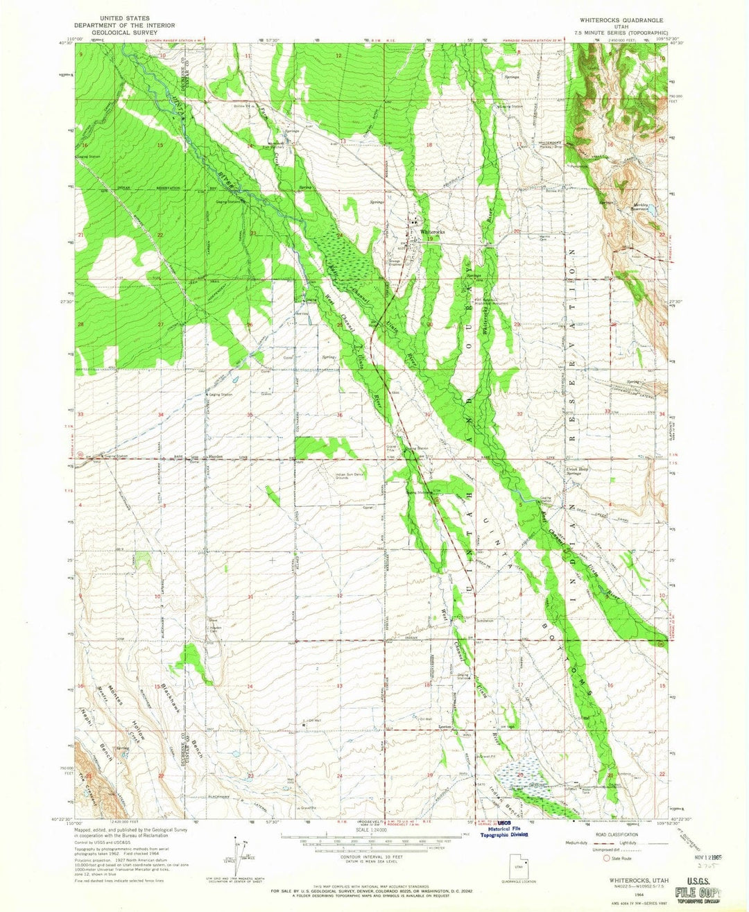 1964 Whiterocks, UT - Utah - USGS Topographic Map